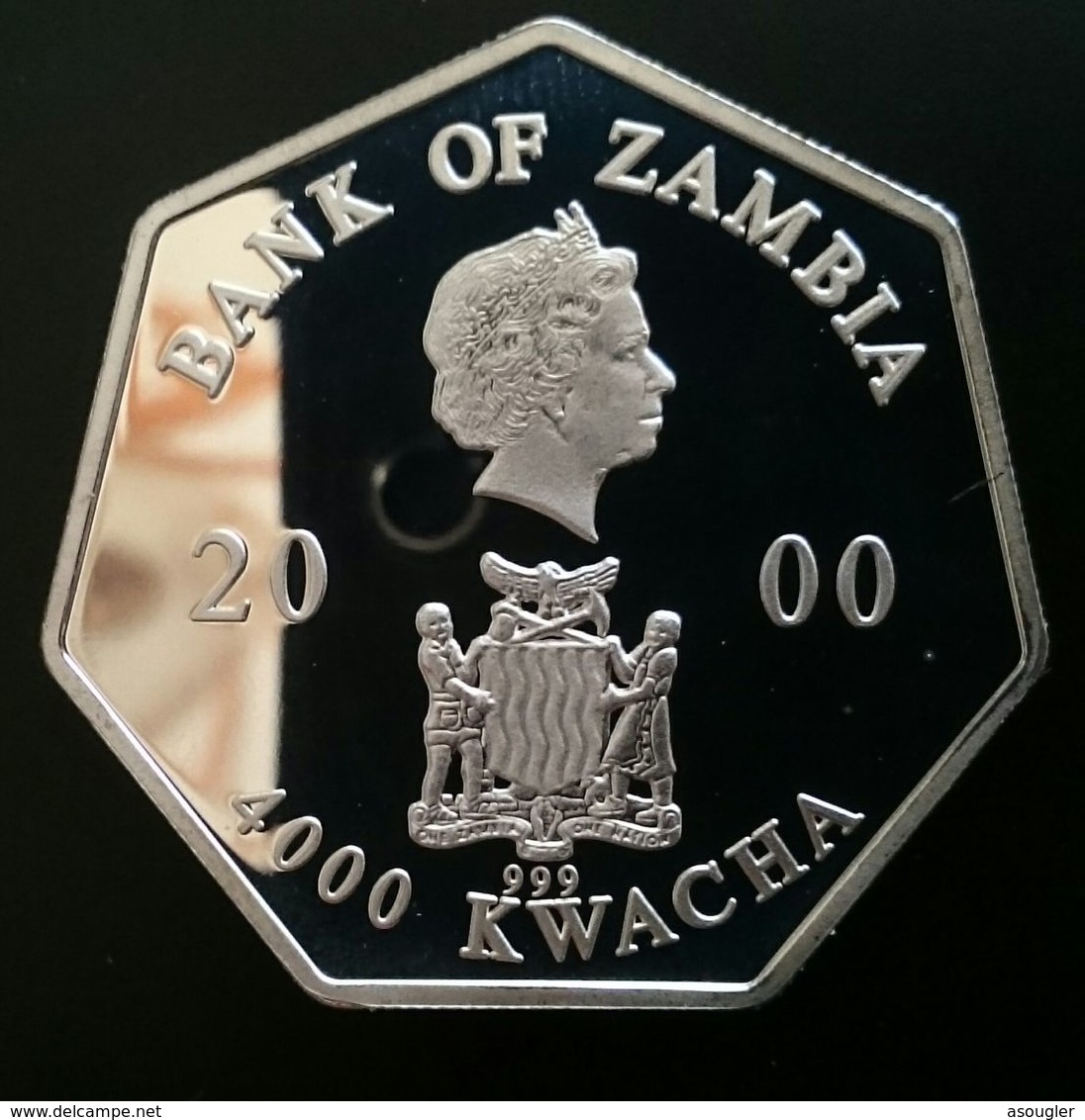 ZAMBIA 4000 4,000 KWACHA 2000 SILVER PROOF MILLENNIUM COIN CALENDAR 2001 - Sambia