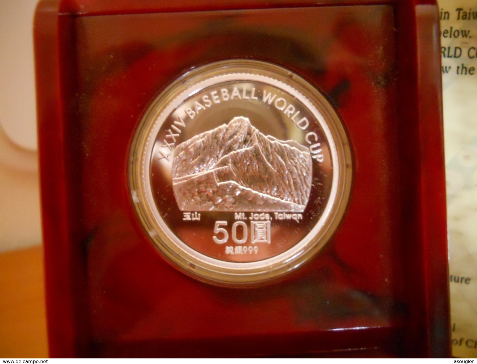 CHINA TAIWAN 50 DOLLARS (YUAN) NT$ 2001 SILVER PROOF "34th BASEBALL WORLD CUP" - Taiwán