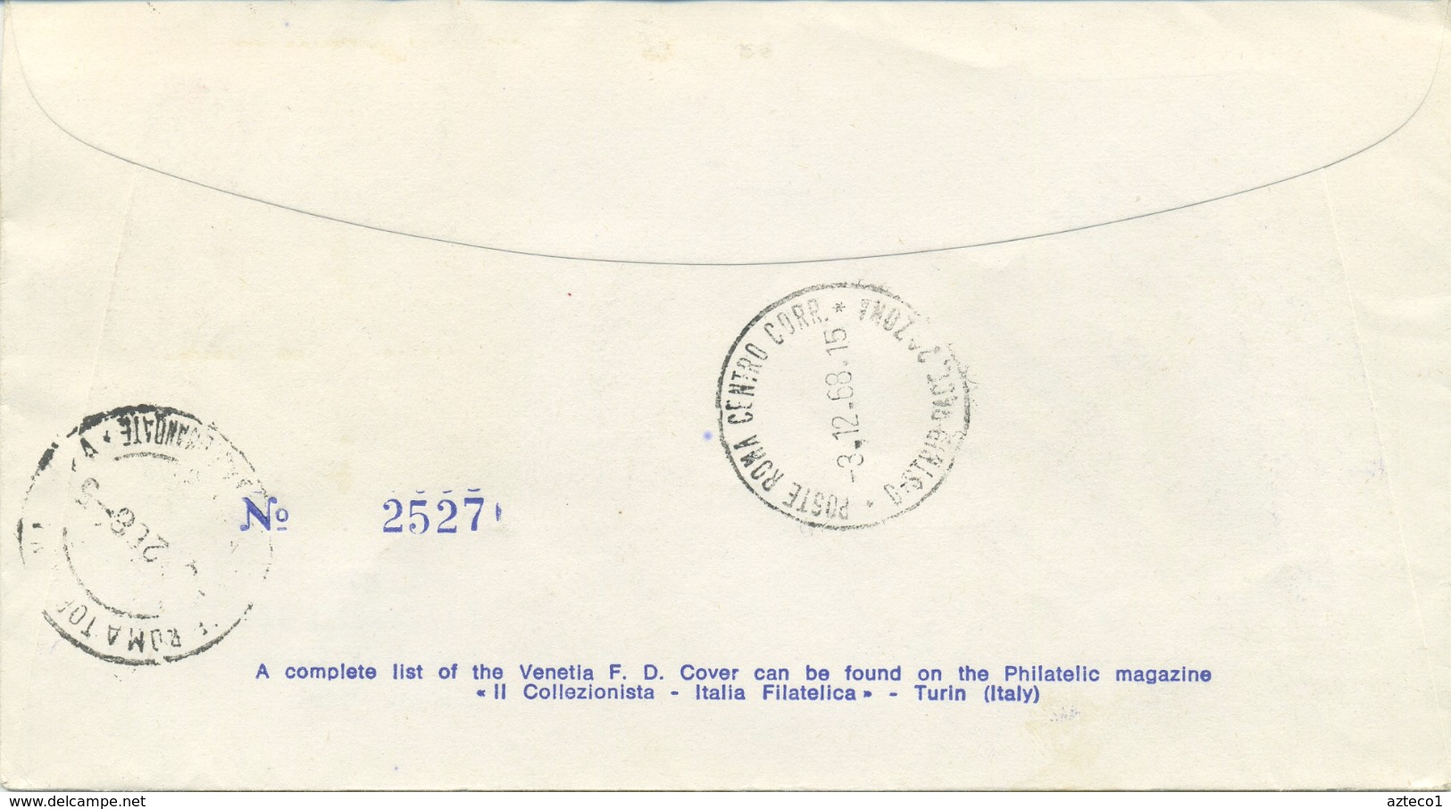 ITALIA - FDC  VENETIA 1968 - CENTRO TELESPAZIALE DEL FUCINO - QUARTINA - VIAGGIATA PER ROMA - FDC