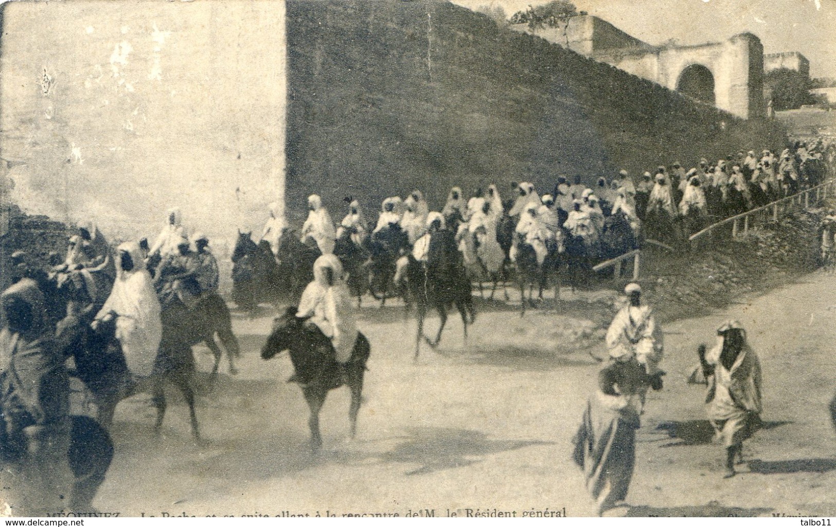 Maroc - Mequinez - Le Pacha Et Sa Suite Allant à La Rencontre De Mr Le Résident Général - Autres & Non Classés