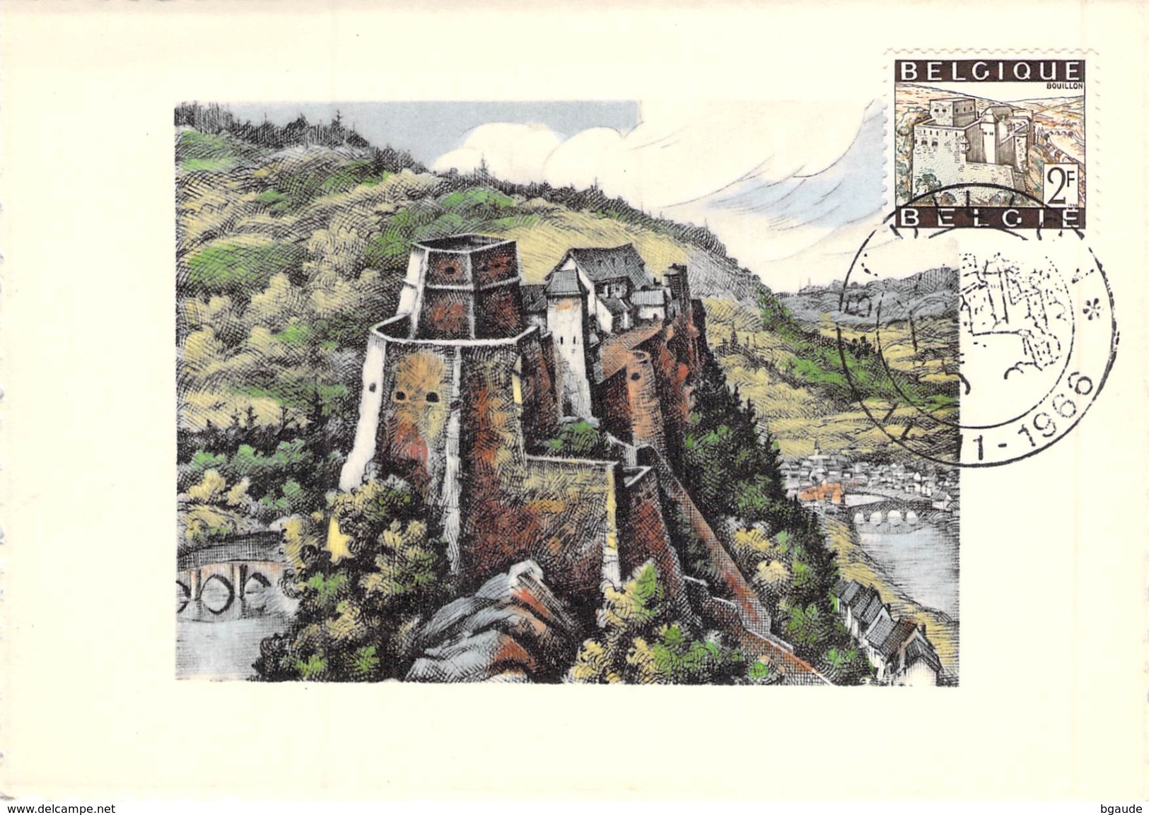 BELGIQUE CARTE MAXIMUM NUM.YVERT 1397 CHATEAU DE BOUILLON - 1961-1970