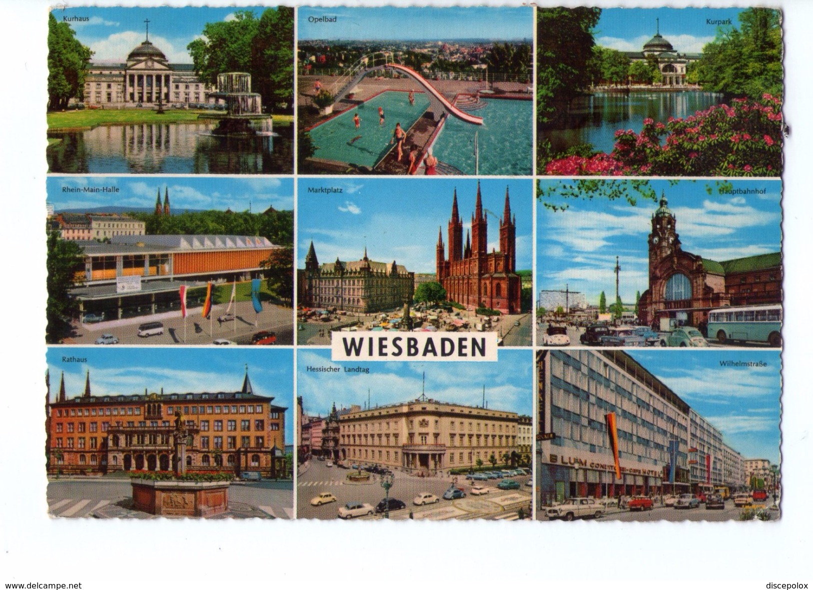 S2786 POSTCARD: Hessen > Wiesbaden - Mutiview + Auto Cars Voitures And Nice Timbre 1969 - Wiesbaden