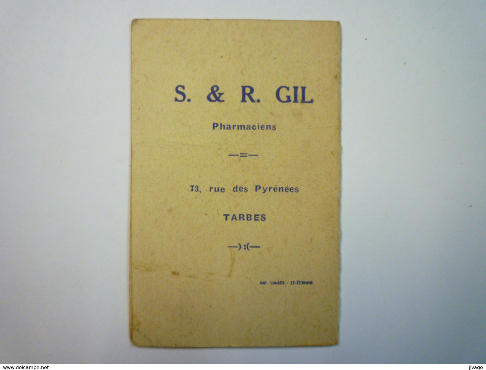 PETIT CALENDRIER  PUB  S. & R.  GIL  Pharmaciens TARBES   1952   - Tamaño Pequeño : 1941-60