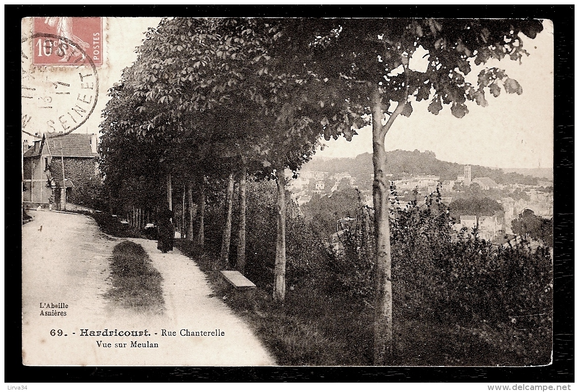 CPA ANCIENNE- FRANCE- HARDRICOURT (78)- RUE CHANTERELLE EN ÉTÉ ET VUE DE MEULAN- ANIMATION- - Hardricourt