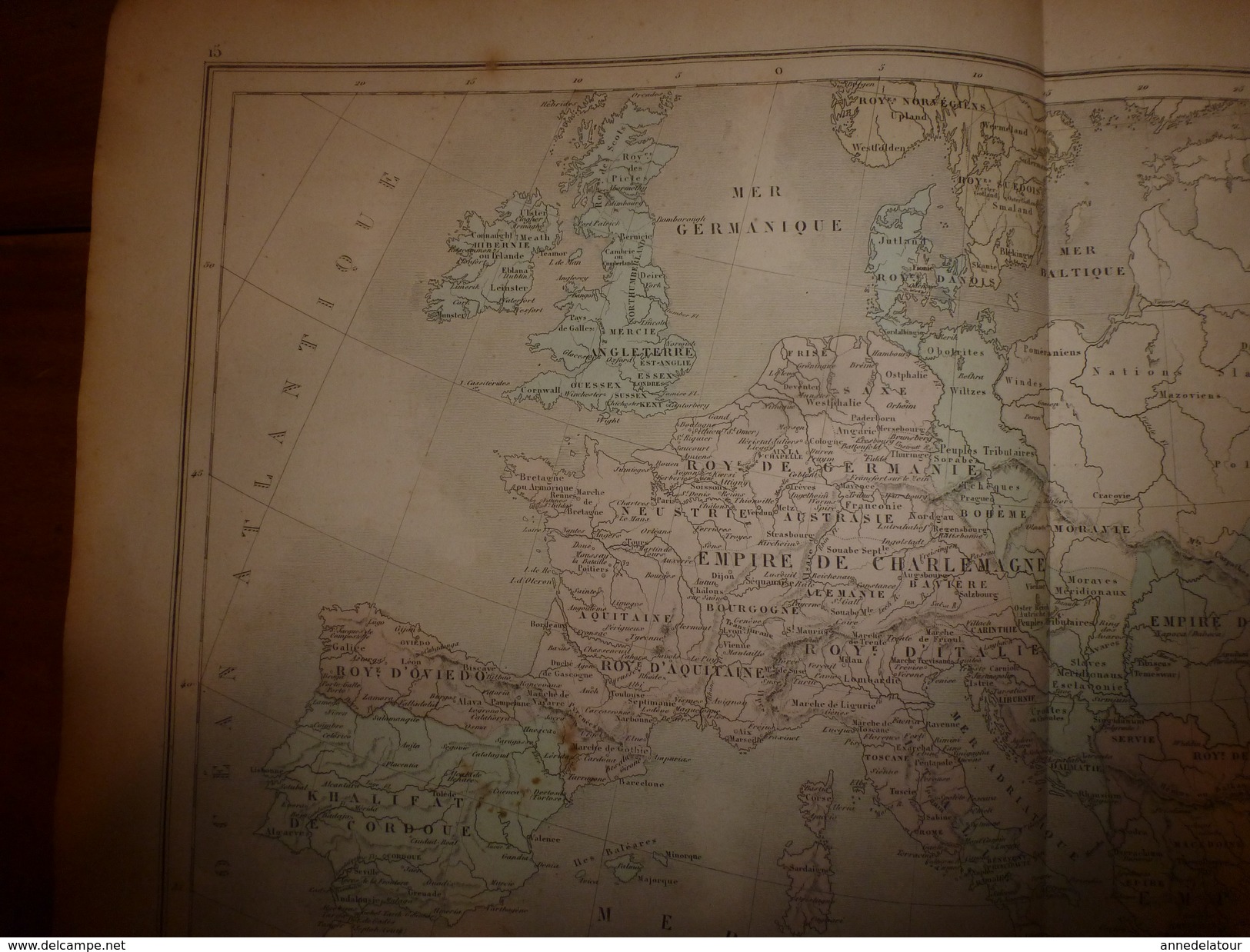 1861 Carte Géographique EUROPE  à L'époque De CHARLEMAGNE , Par Drioux Et Leroy; Gravure De Jenotte ,imprimerie Bréhier - Geographical Maps