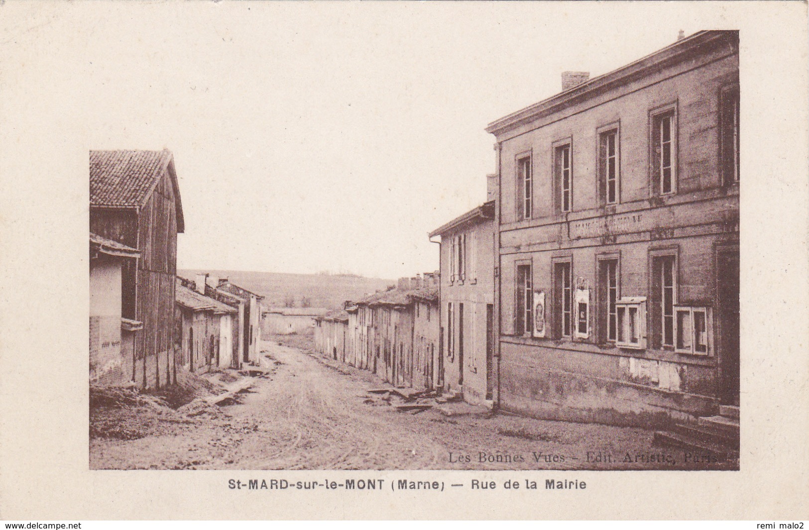 CARTE POSTALE   St MARD Sur Le MONT 51  Rue De La Mairie - Autres & Non Classés