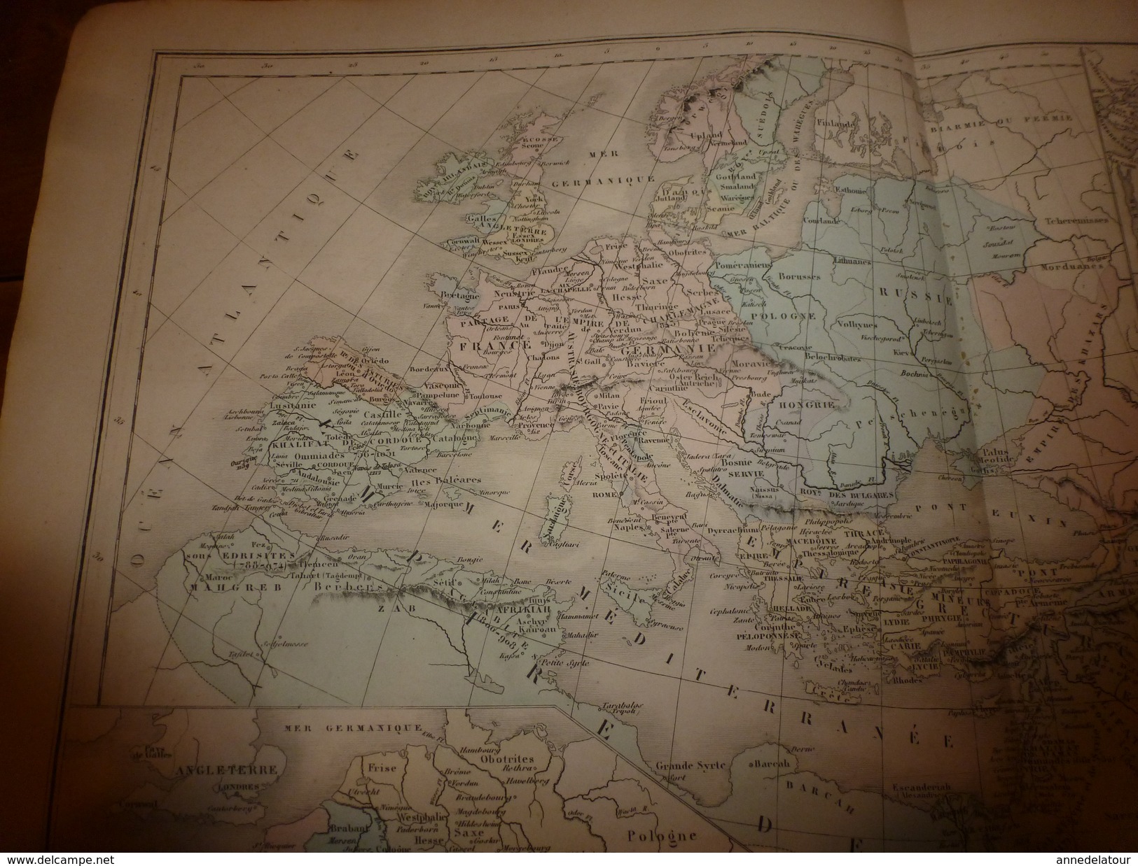 1861 Carte Géographique EMPIRE ARABES Et Démembrement De L'EMPIRE De CHARLEMAGNE) EMPIRE Des  MONGOLS;par Drioux-Leroy - Geographical Maps