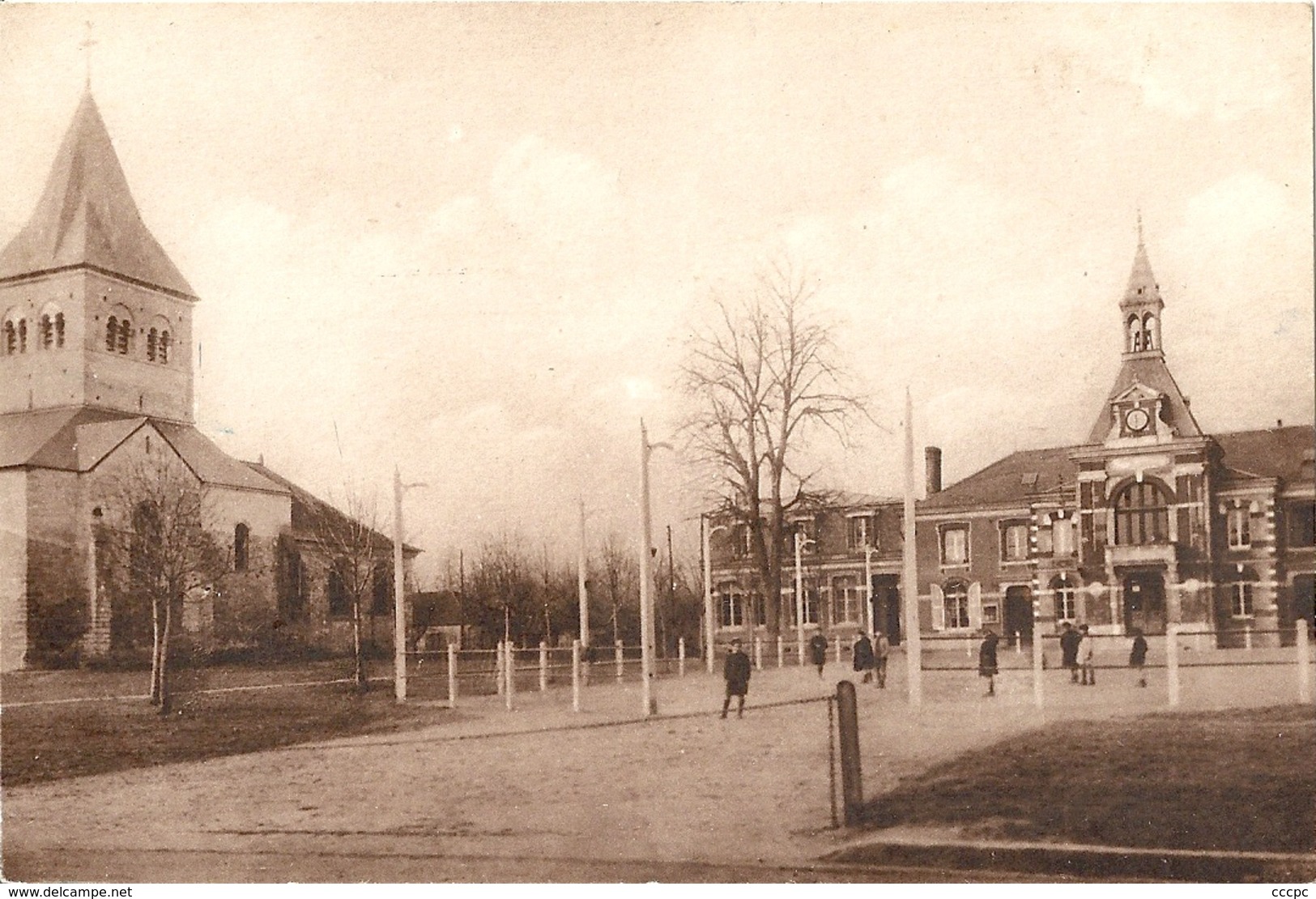 CPA Bazancourt L'Eglise Et La Mairie - Bazancourt