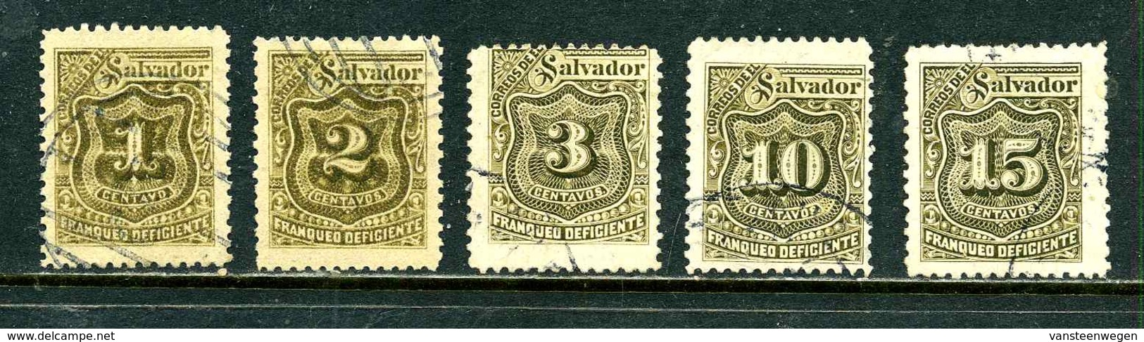 Salvador 1895 Y&T Taxe 1 2 3 5 6 ° - Salvador