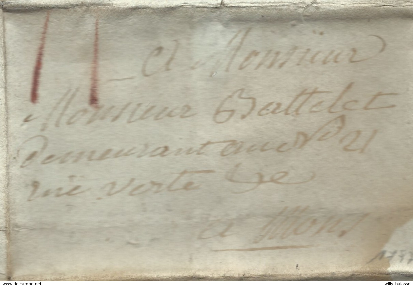 L 1797 Datée De Beaumont Port II à La Craie Rouge Pour Mons - 1794-1814 (Periodo Francese)