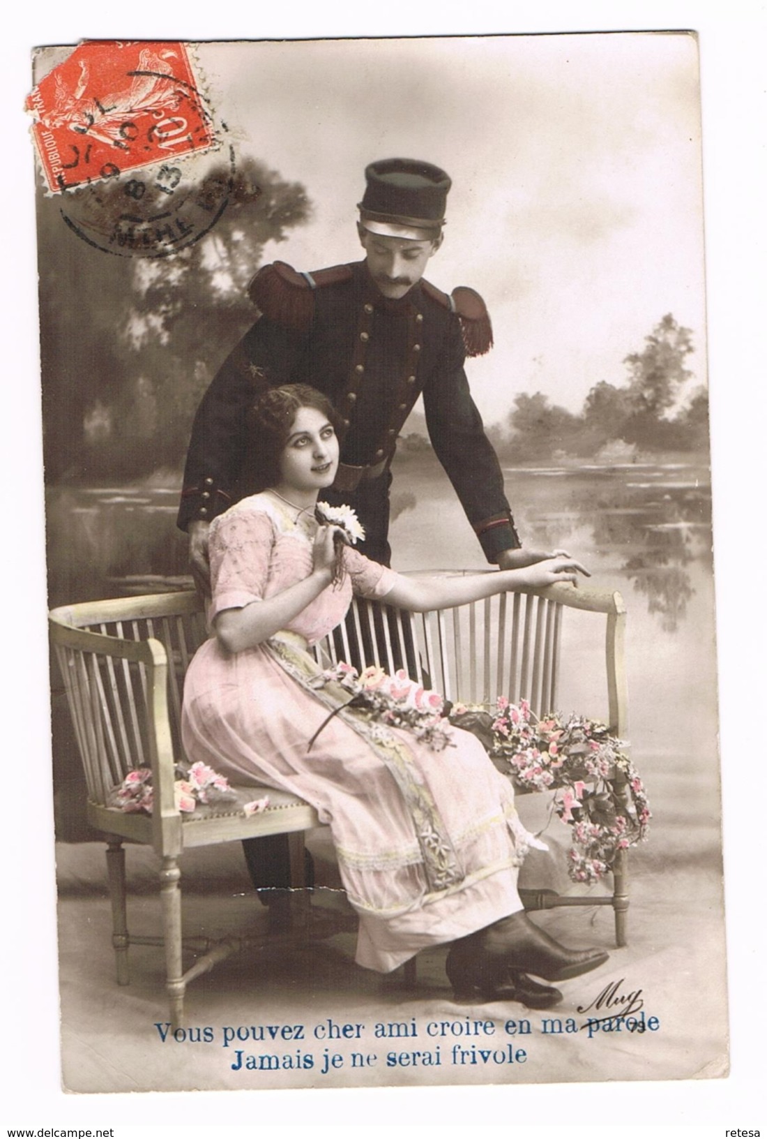 FRANKRIJK   OUDE POSTKAART  VERLIEFDHEID  1913 - Saint-Valentin