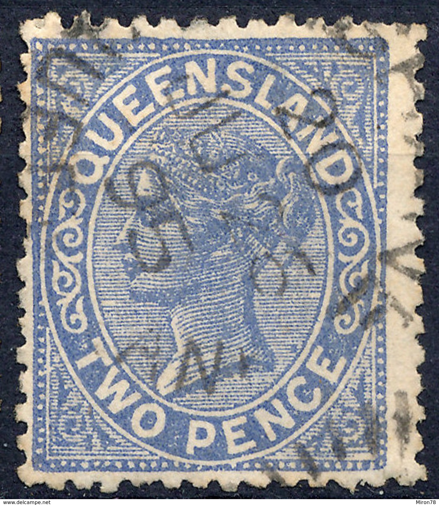 Stamp QUEENSLAND Queen Victoria 2p Used Lot#34 - Oblitérés