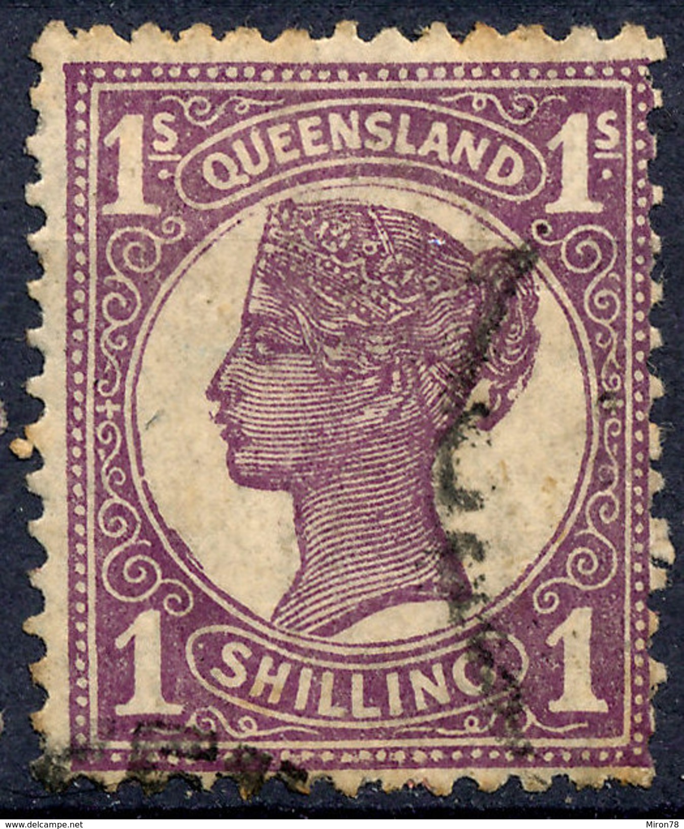 Stamp QUEENSLAND Queen Victoria 1sh Used Lot#54 - Oblitérés