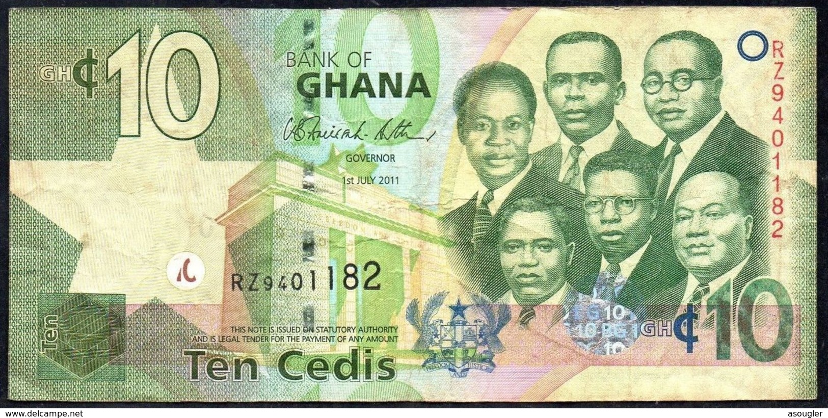 GHANA 10 CEDIS 1-7-2011 VG-F - Ghana