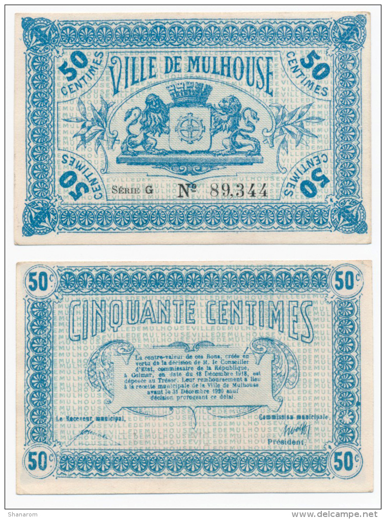 1914-1918 // C.D.C. // MULHOUSE // 50 Cts - Chambre De Commerce