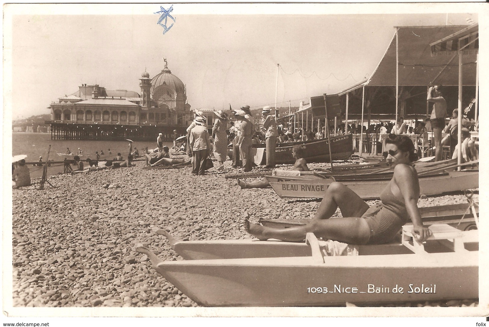 Nice - Bain De Soleil - Carte Photo Glacée - 1938 - Other & Unclassified