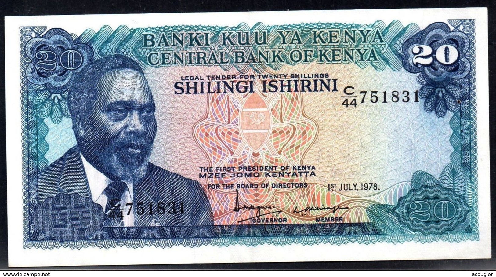 KENYA 20 SHILLINGS 1978 EXF P-17 - Kenia