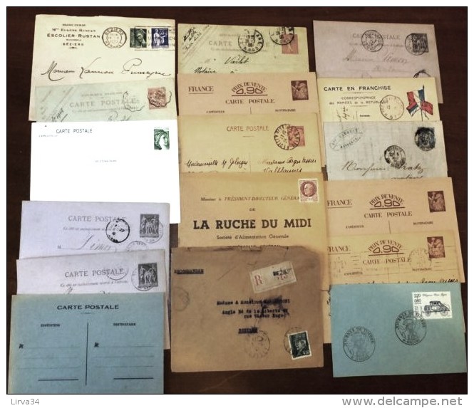 LOT 17 CARTES ET LETTRES- ENTIERS POSTAUX-  QUELQUES NEUFS-  3 SCANS A VOIR - Lots Et Collections : Entiers Et PAP