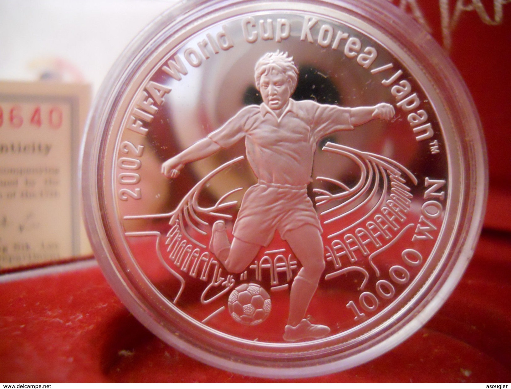 SOUTH KOREA 10000 WON 2001 SILVER PROOF "2002 FIFA WORLD CUP KOREA / JAPAN "free Shipping Via Registered Air Mail!" - Korea (Süd-)