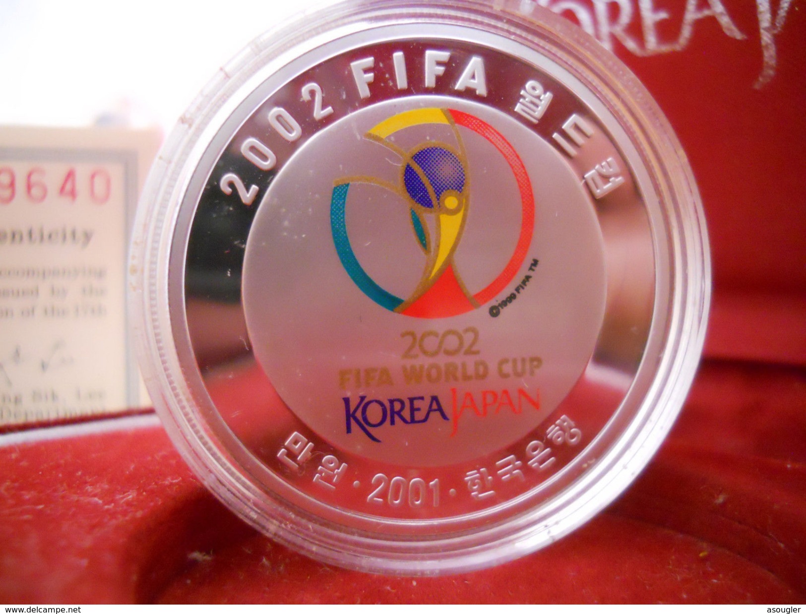 SOUTH KOREA 10000 WON 2001 SILVER PROOF "2002 FIFA WORLD CUP KOREA / JAPAN "free Shipping Via Registered Air Mail!" - Korea, South