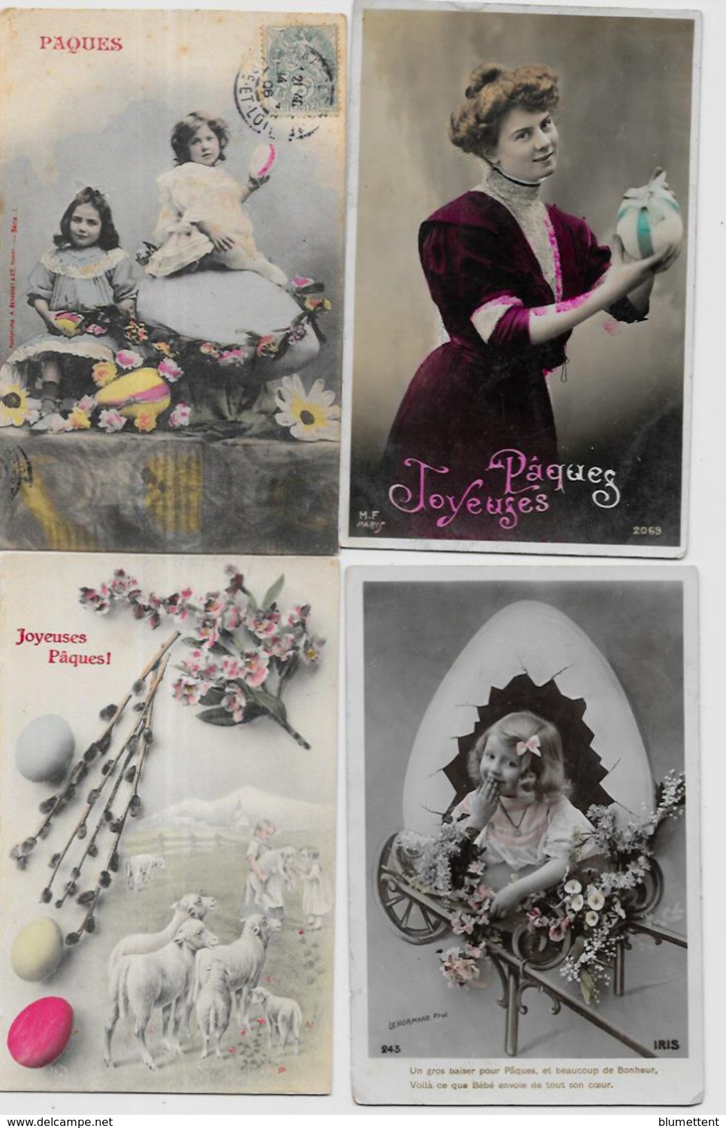 Lot De 100 CPA Paques Oeuf Poules Enfants Femmes Déstockage Pour Revendeurs Ou Collectionneurs    N° 9 PORT GRATUIT - 100 - 499 Postkaarten