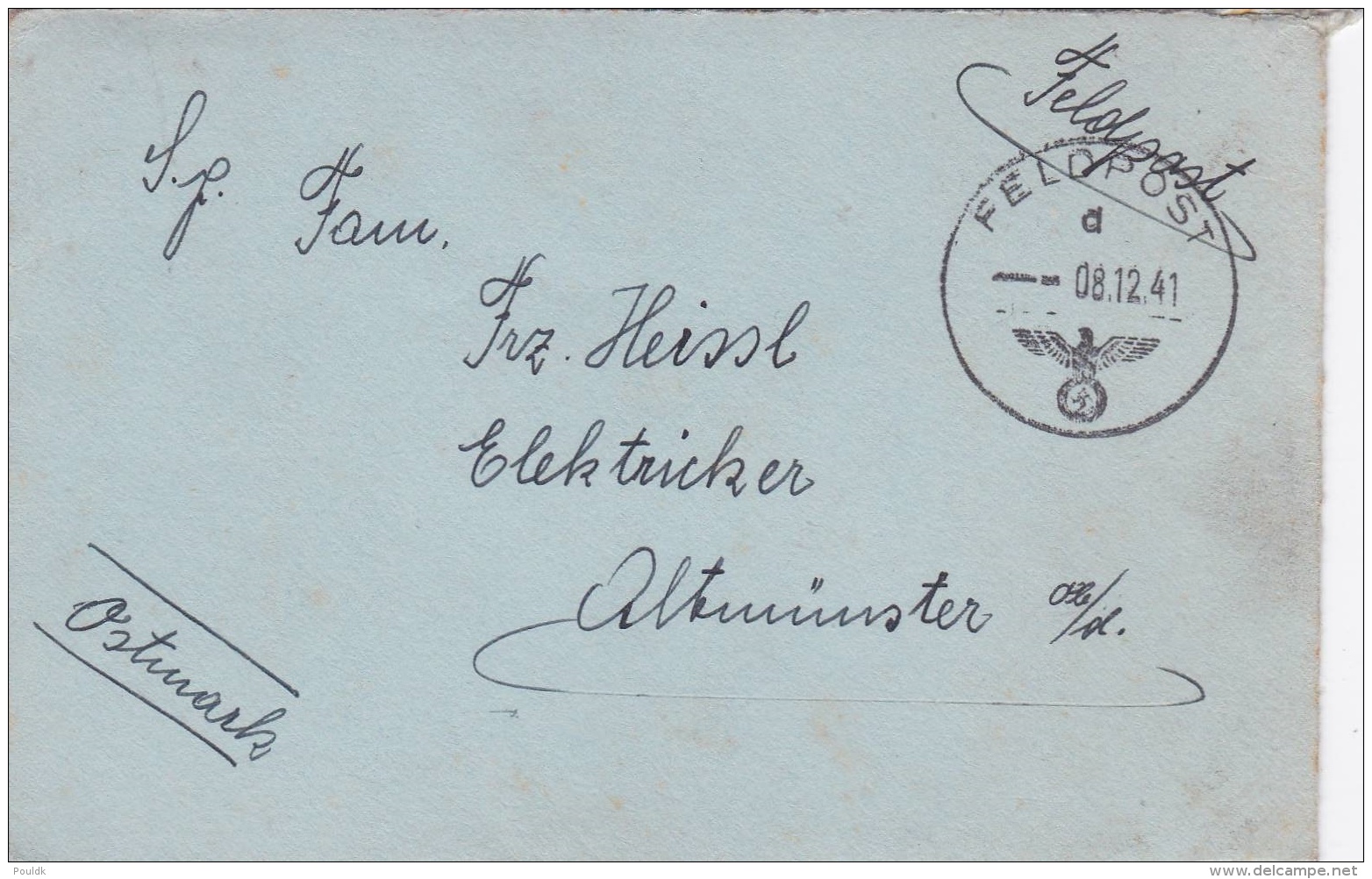 Feldpost WW2: From Dunkirk, France - Marine-Hafen-Abteilung Dünkirchen FP 01659 P/m 8.12.1941 - New Years Card Inside (S - Militaria