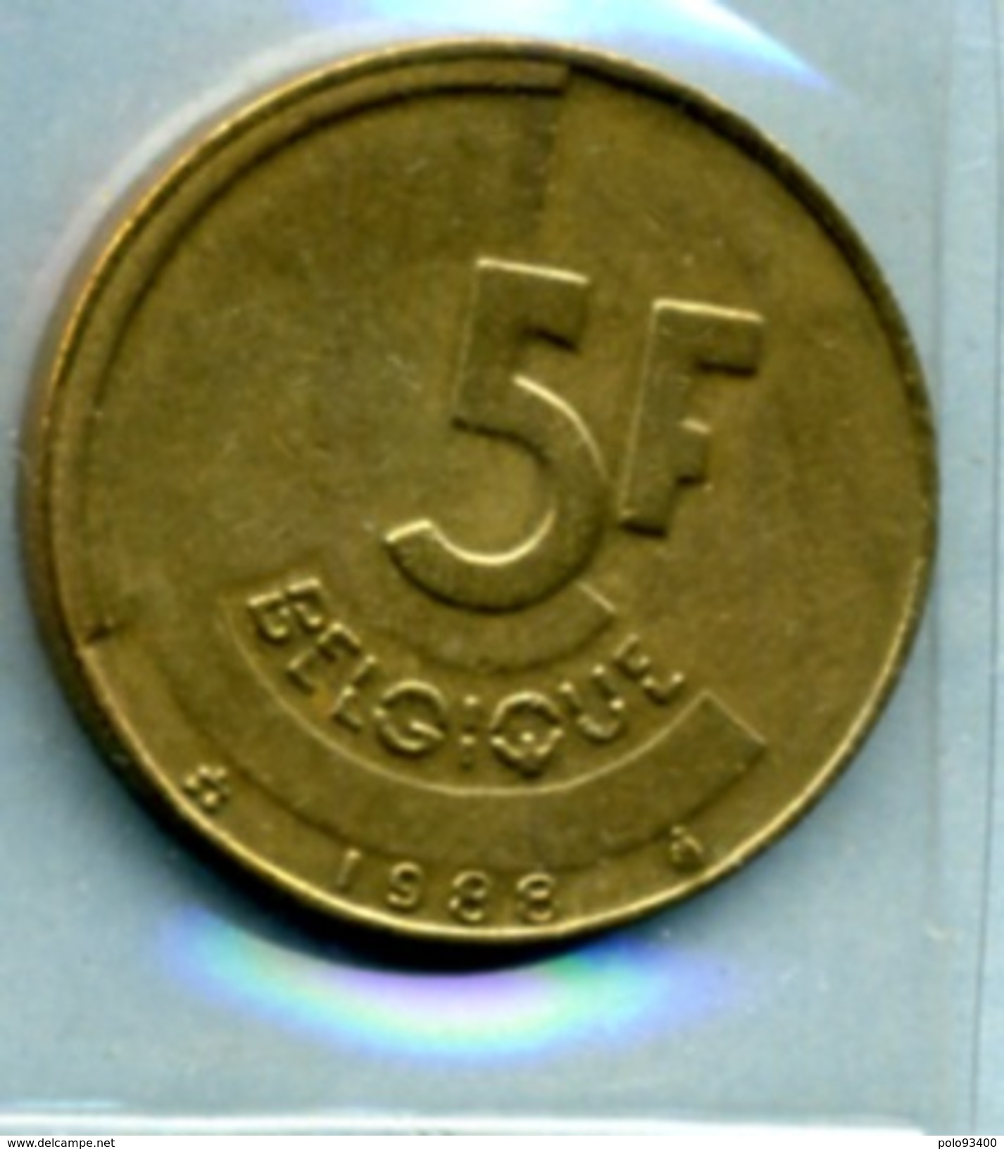 1988  5 FRANCS BELGIQUE - 5 Franc