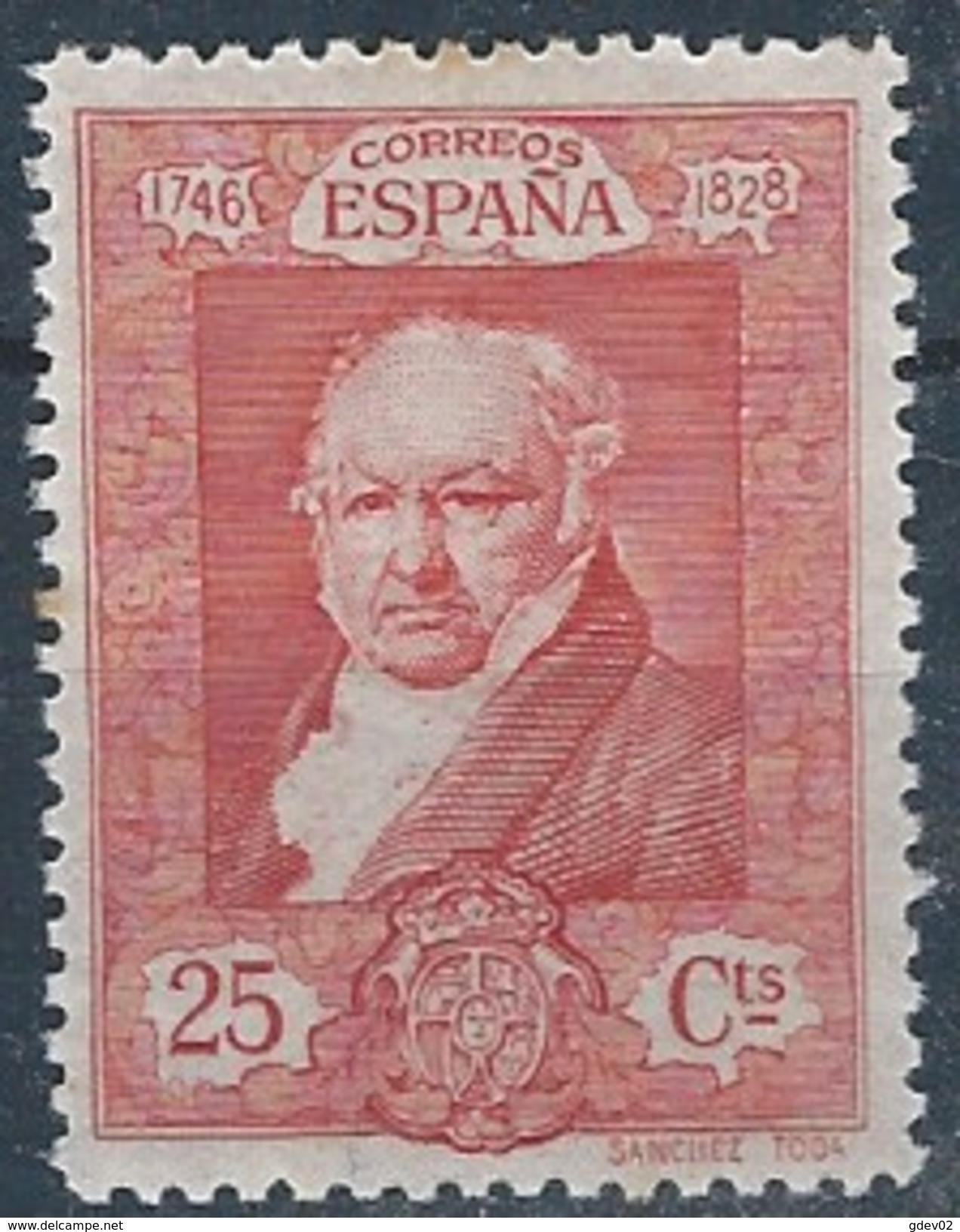 ES508SGDEV-LFGDEV508.España.Spain  Espagne. ,Pintor.RETRATO DE GOYA  1930 (Ed 518**)sin Charnela - Nuevos