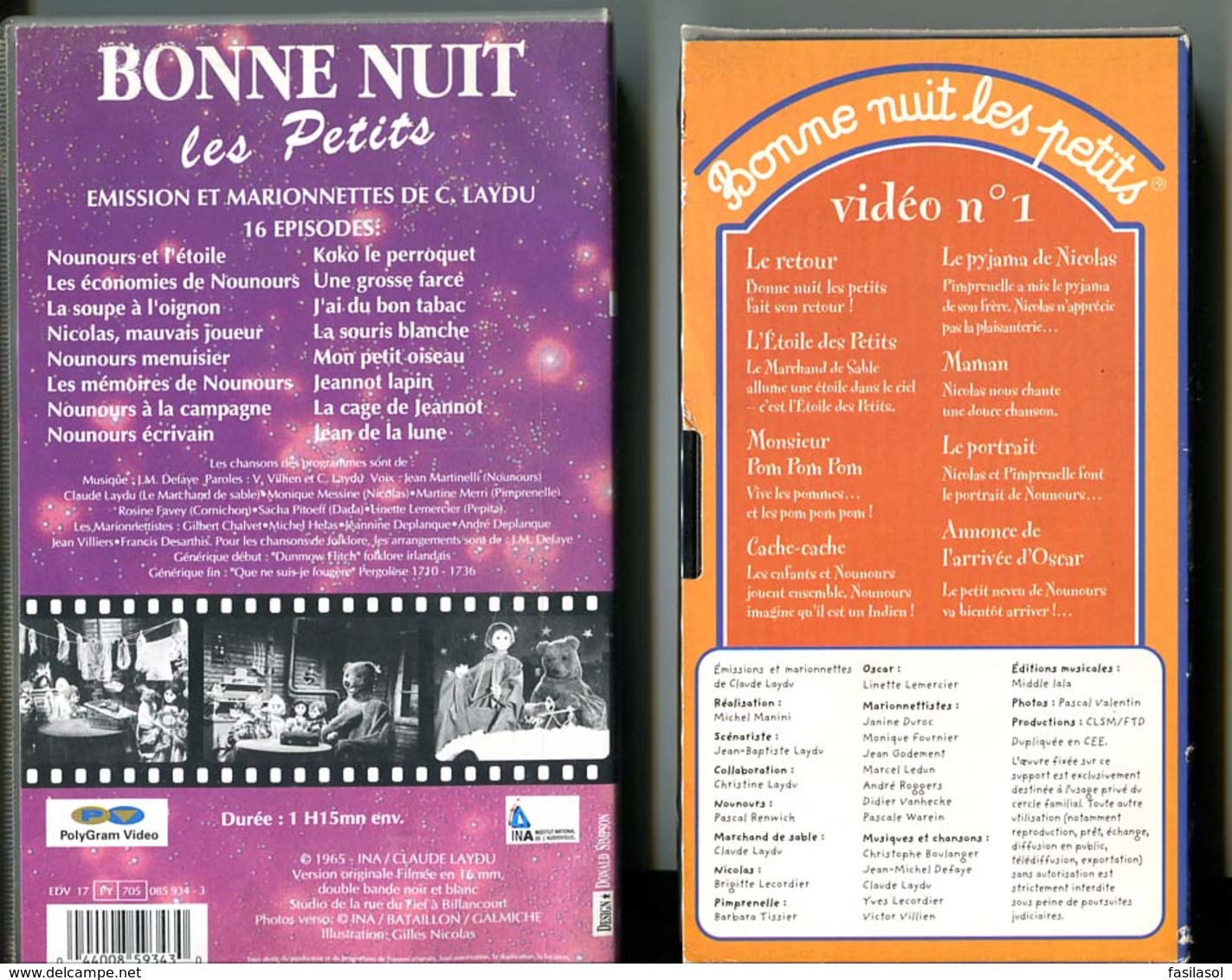 Bonne Nuit Les Petits : Poupées Tissu Nicolas Et Pimprenelle Et Ours Peluche Oscar (30cm) + CD Promo + K7 Vidéo+K7 Audio - Sonstige & Ohne Zuordnung