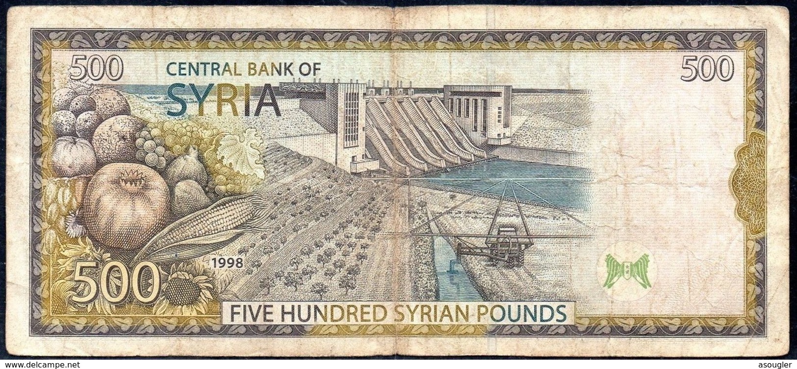 SYRIA 500 POUNDS 1998 /AH1419 (2000). P-110a VG-F "free Shipping Via Regular Air Mail (buyer Risk)" - Syrie