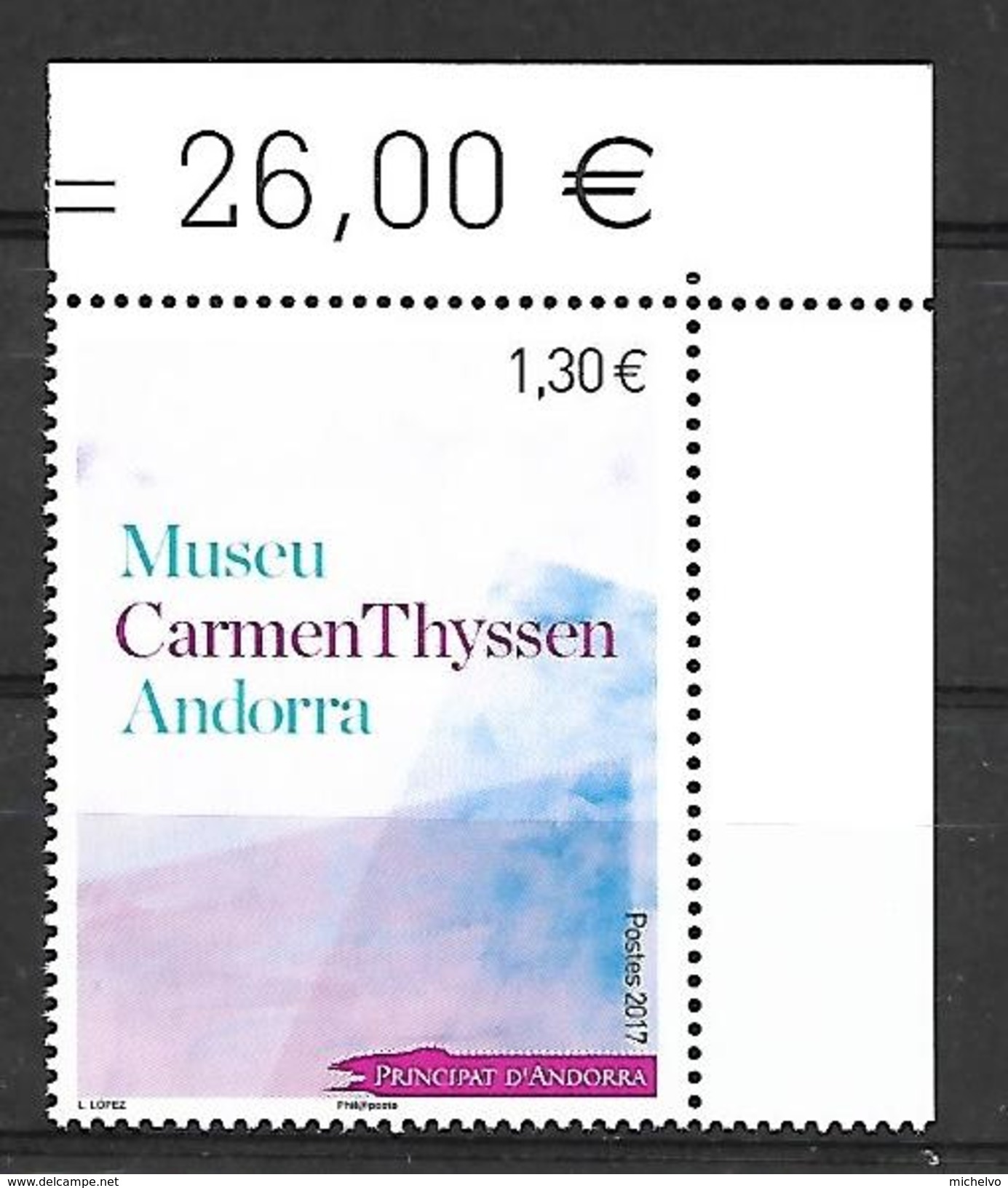 Andorre 2017 - Yv N° 794 ** - Musée Carmen Thyssen Andorra (Mi N° 814) - Nuevos