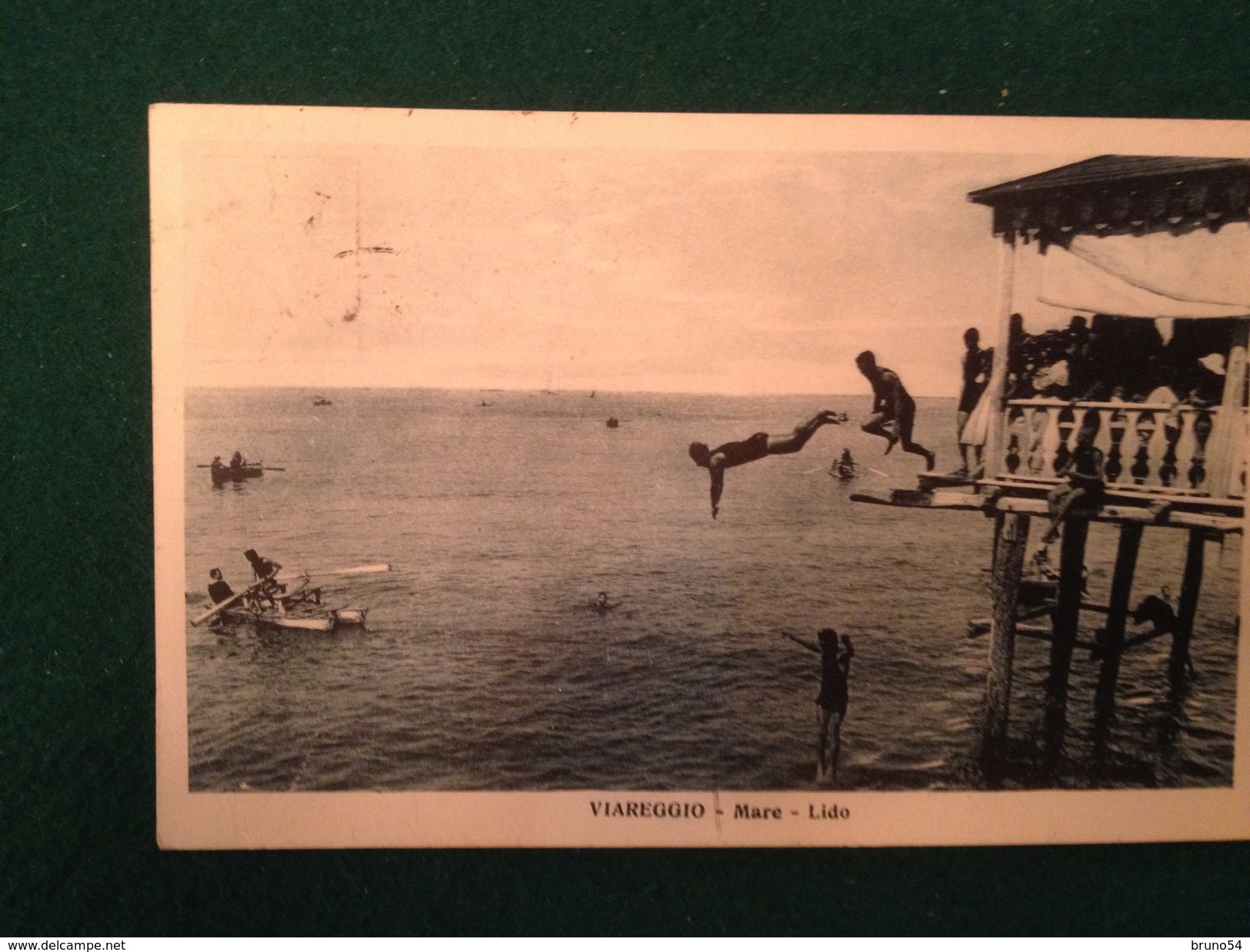 Cartolina Viareggio Mare Lido  Tuffi   Viaggiata 1927 - Viareggio