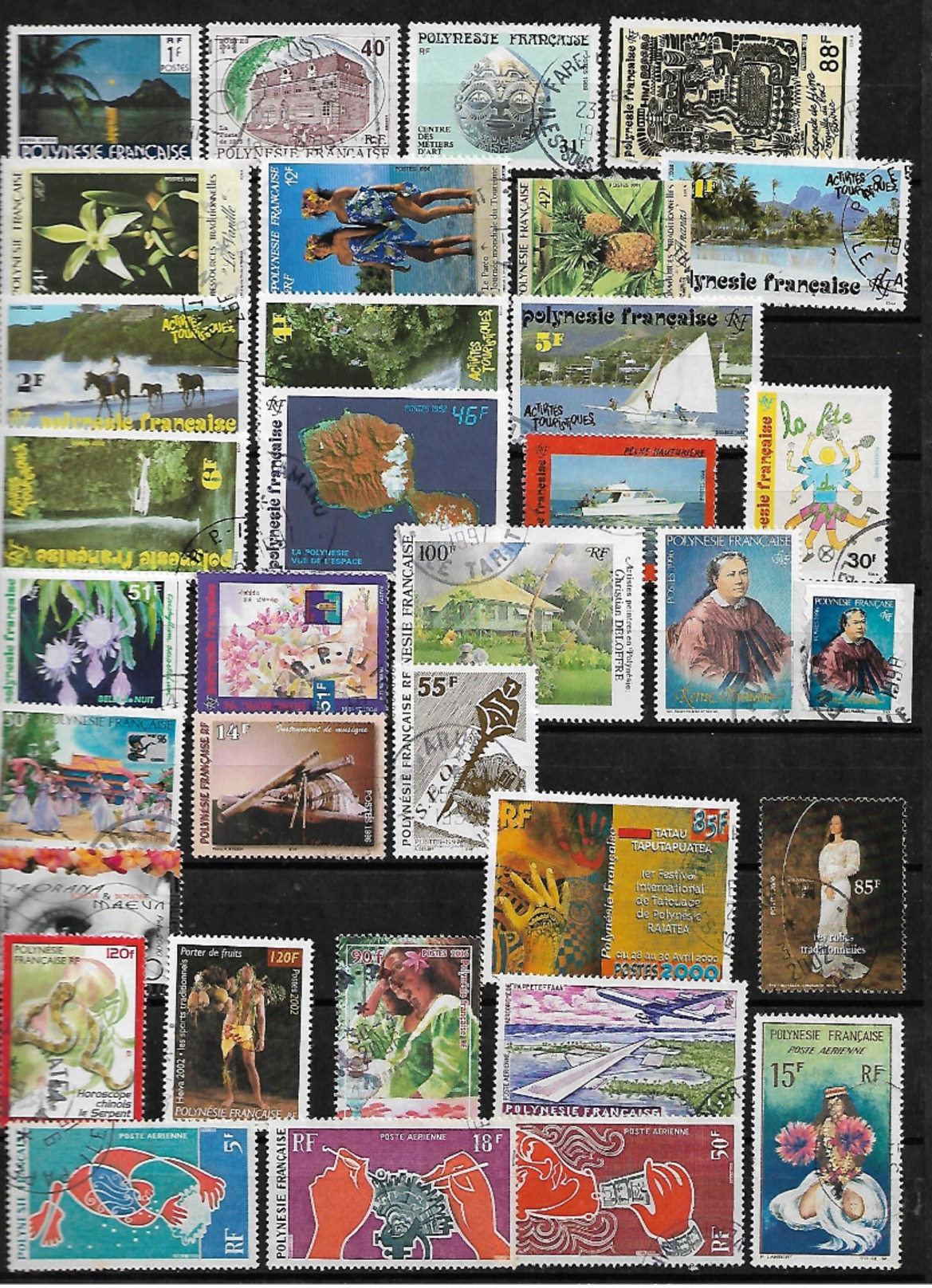 FRENCH POLYNESIA, POLYNESIE  94 VF USED STAMPS. SEE 3 SCANS. - Collections, Lots & Séries