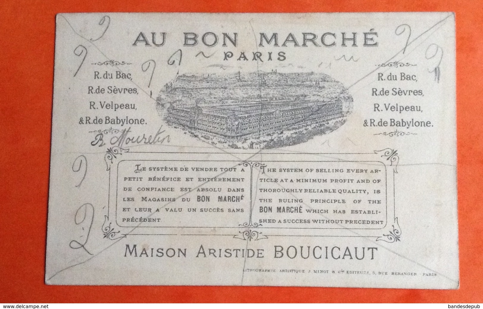 Paris Bon Marché Boucicaut Jolie Chromo Minot Jouet Salle à Manger Enfant Poupée - Au Bon Marché