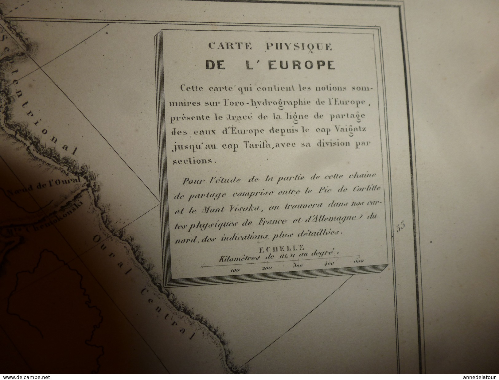 1861 Carte Géographique-Physique De L' EUROPE (oro-hydrologie Et Partage Des Eaux)  ;par Drioux Et Leroy, Grav Jenotte - Cartes Géographiques