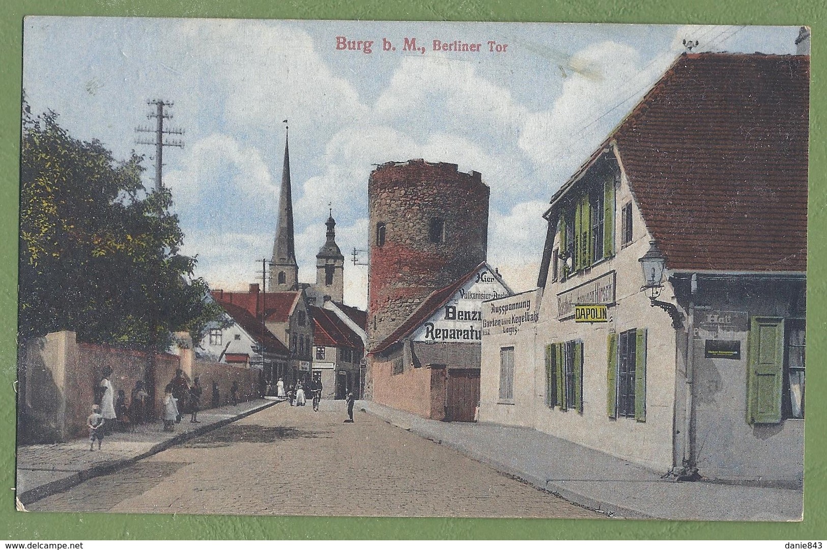 (ma) - CPA Couleur - ALLEMAGNE - BURG B. Magd. -  BERLINER TOR - Petite Animation - Carl H. Odemar / 75 - Burg