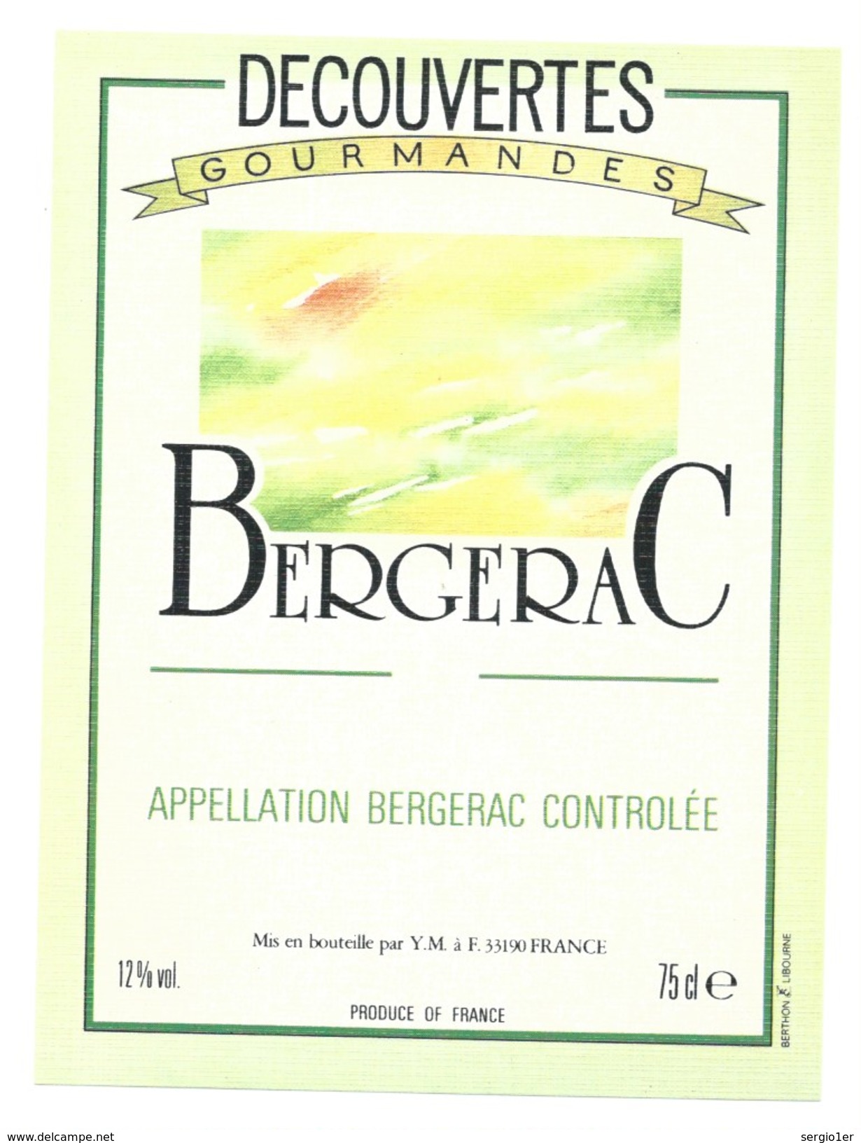 étiquette Vin Découvertes Gourmandes   Bergerac - Bergerac