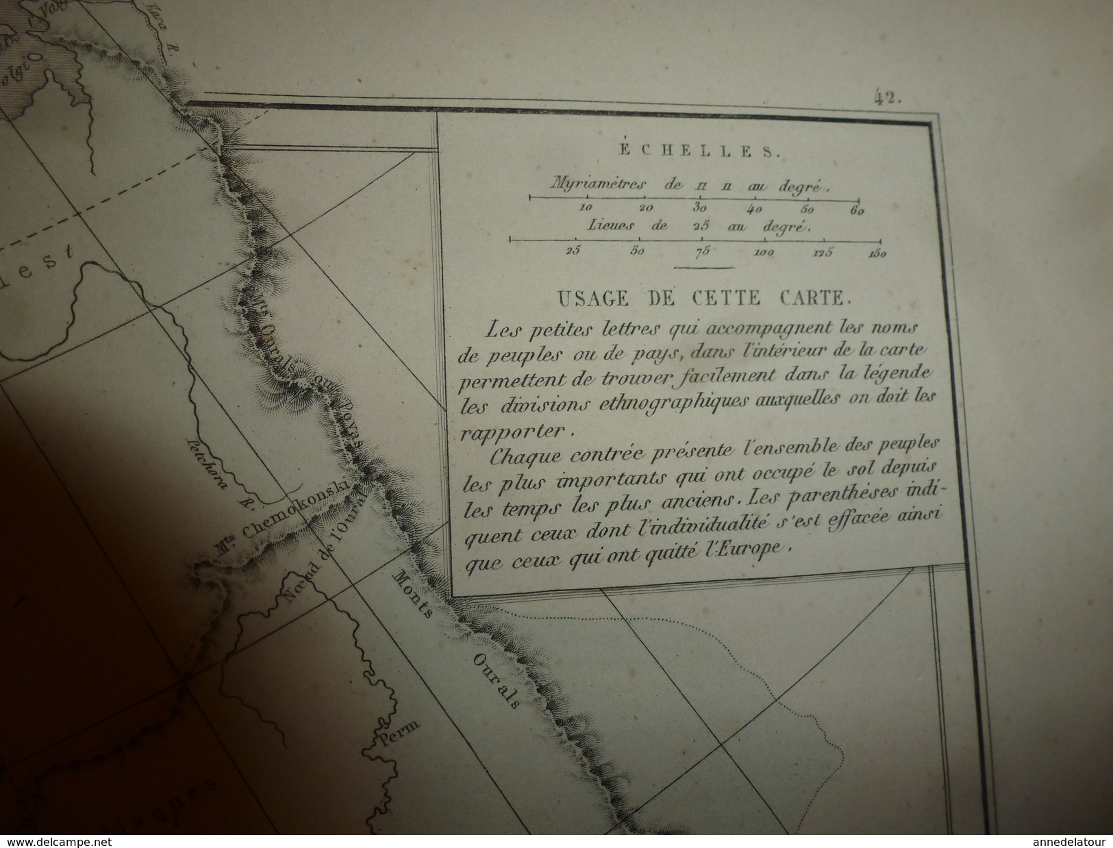 1861 Carte Géographique des RACES qui ont peuplé l'EUROPE (Sémitique,Indo-Germanique,Jaune,etc ;par Drioux et Leroy,