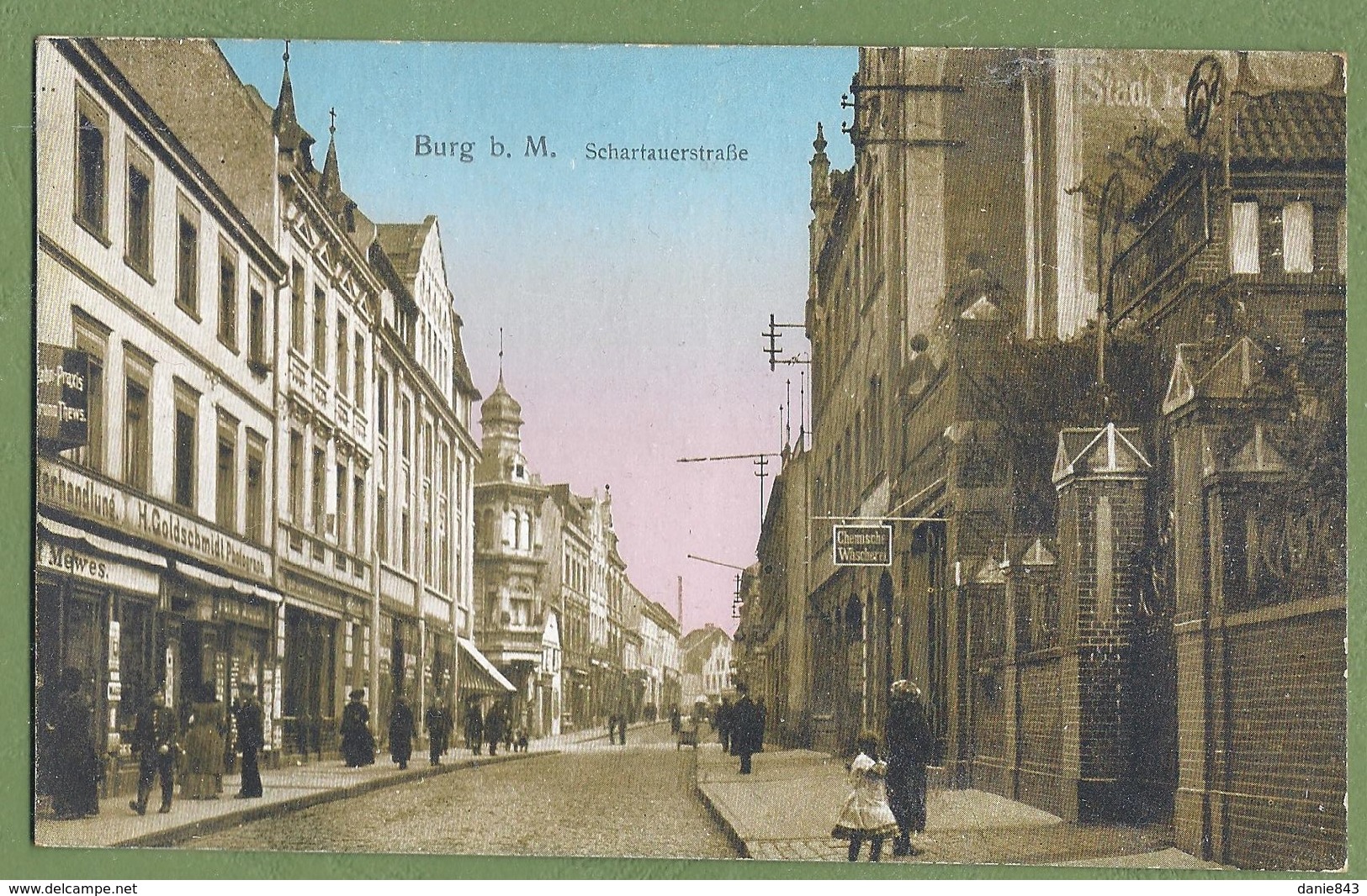 (ma) - CPA Couleur - ALLEMAGNE - BURG B. Magd. - SCHARTAUERSTRASSE - Belle Animation, Commerces - Karl Braun & Co /29662 - Burg