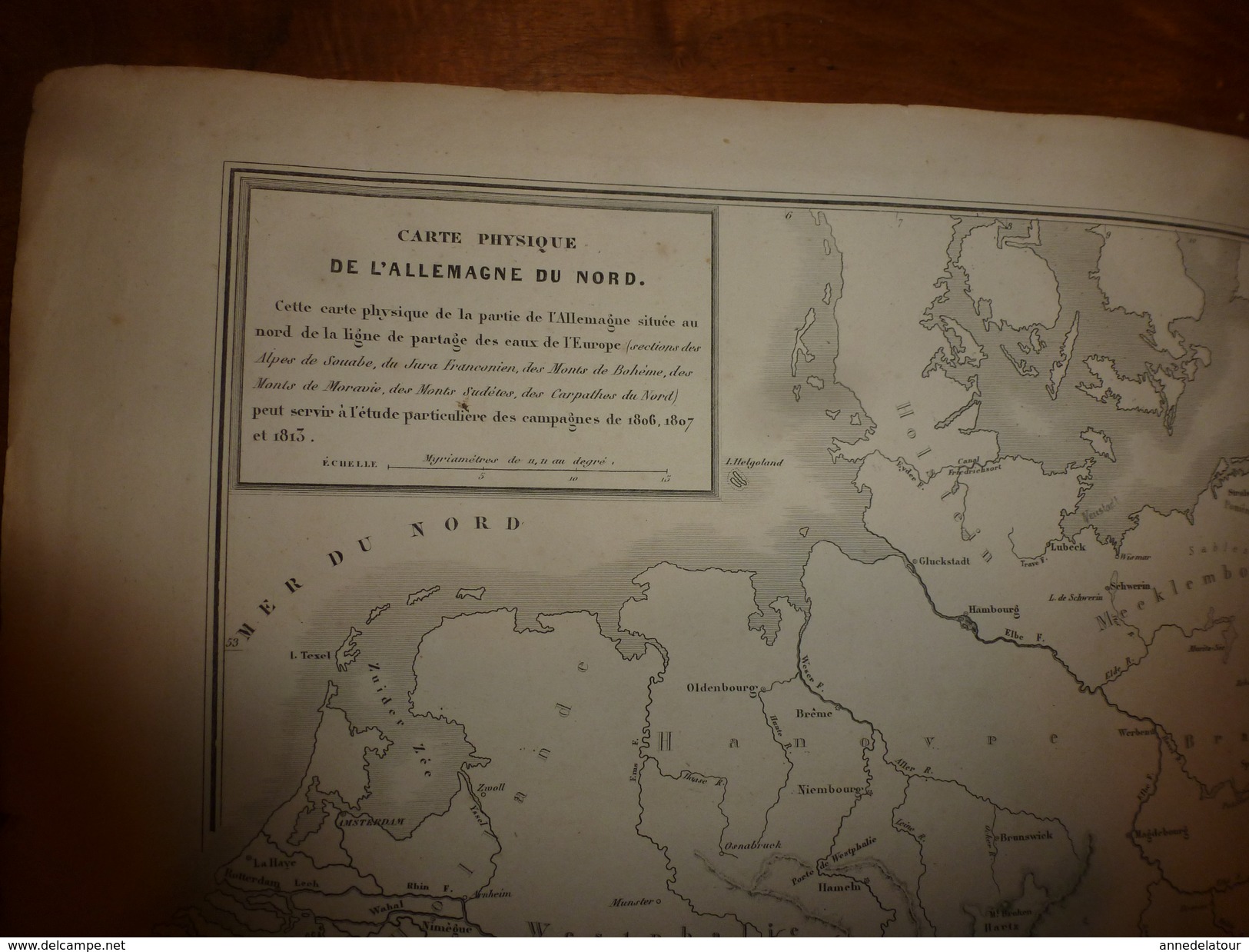 1861 Carte Géographique-Physique ALLEMAGNE-NORD (pour L'étude Des Guerres,défilé Du Franken-Wald ,etc;par Drioux-Leroy - Cartes Géographiques