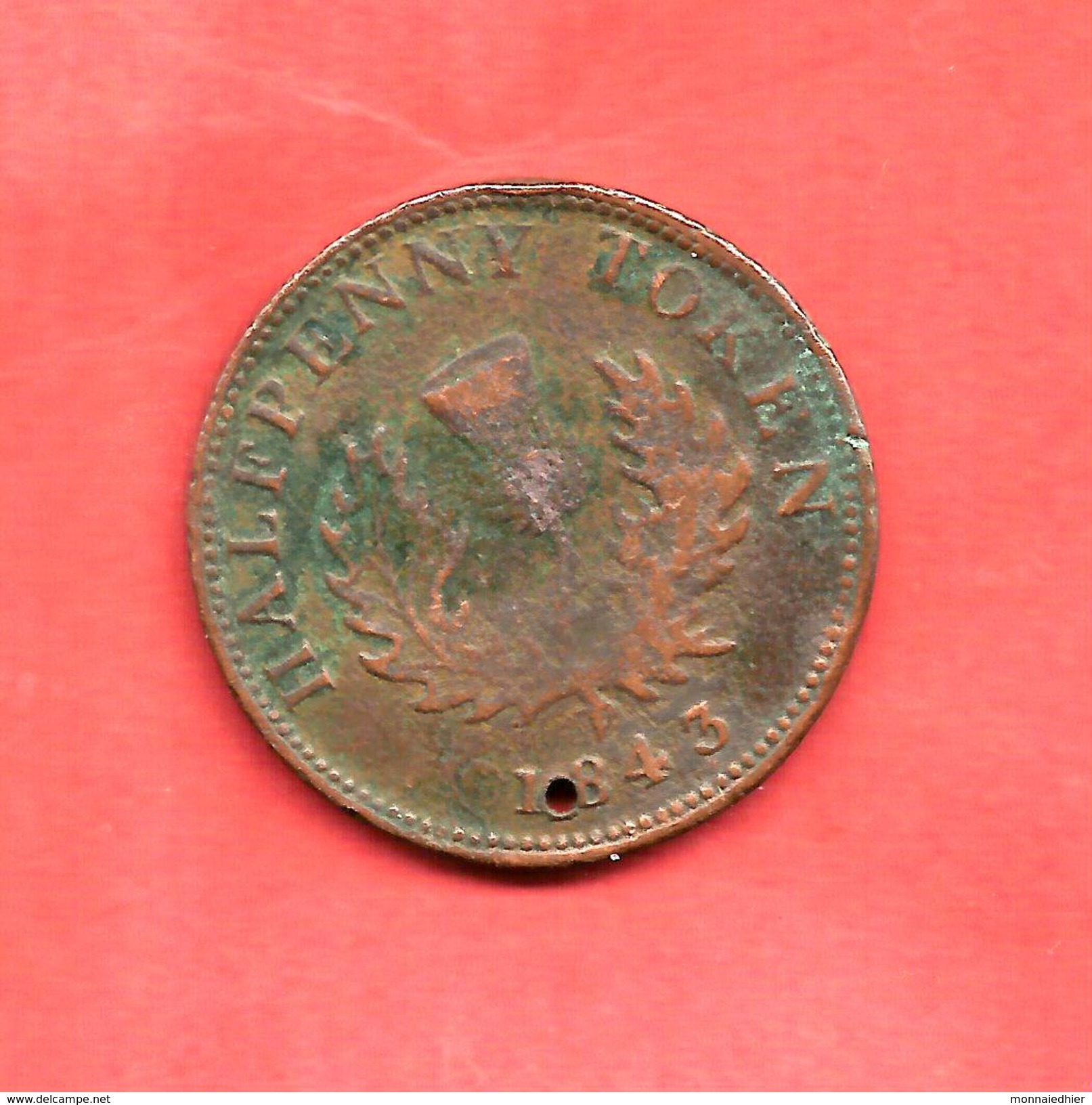 1/2 Penny , CANADA , NOVA SCOTIA , Cuivre , 1843 , N° KM # 3 - Canada