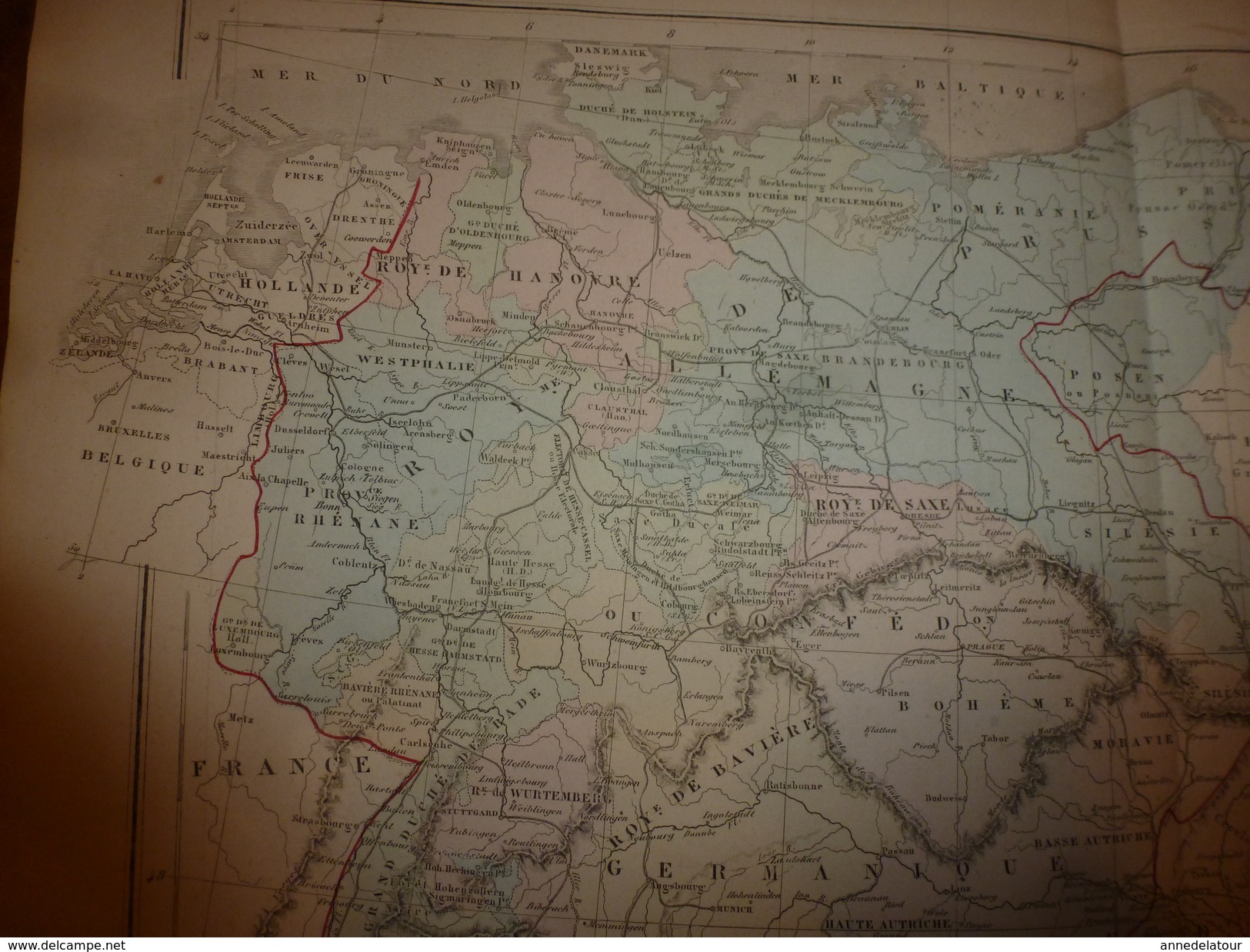 1861 Carte Géographique EUROPE CENTRALE (Empire D'Autriche,Royaume De Prusse,Confédération Germanique);par Drioux-Leroy - Carte Geographique