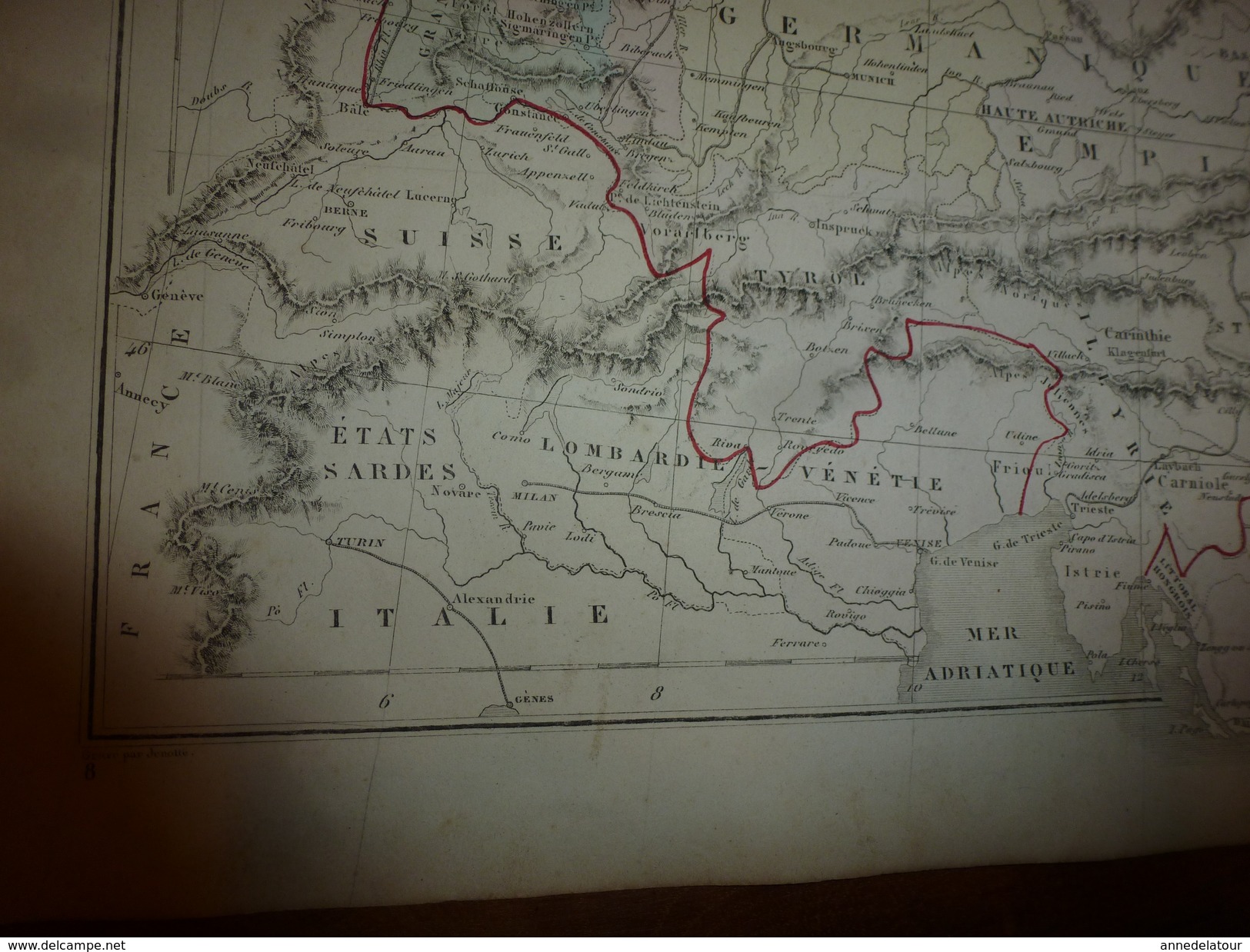 1861 Carte Géographique EUROPE CENTRALE (Empire D'Autriche,Royaume De Prusse,Confédération Germanique);par Drioux-Leroy - Geographical Maps