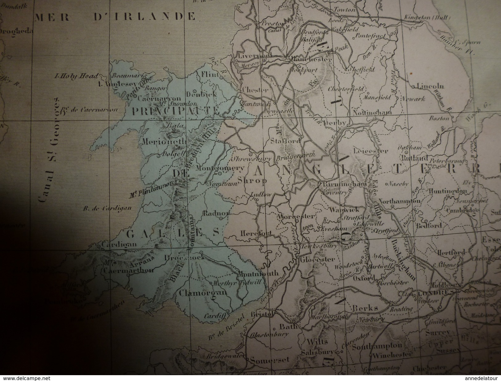 1861 Carte Géographique Physique Et Politique Des ILES BRITANNIQUES (Great-Britain)  ;par Drioux-Leroy; Gravure Jenotte - Geographical Maps