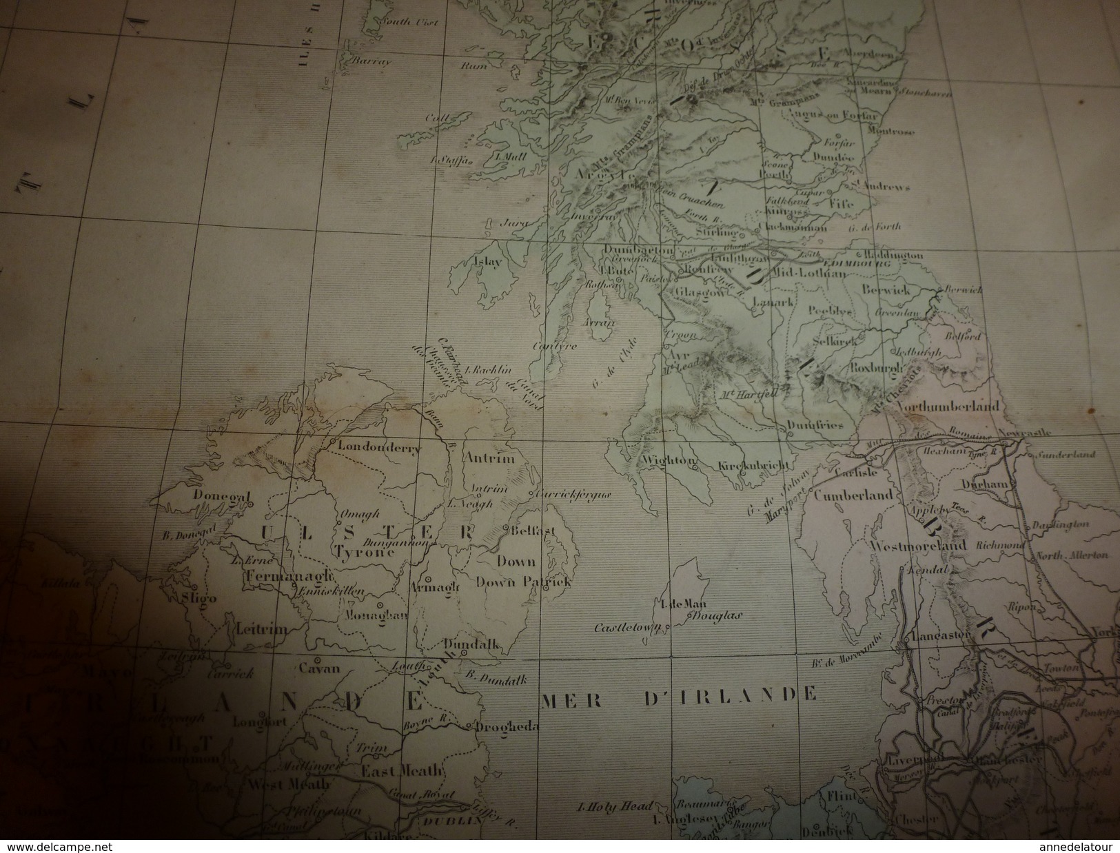 1861 Carte Géographique Physique Et Politique Des ILES BRITANNIQUES (Great-Britain)  ;par Drioux-Leroy; Gravure Jenotte - Cartes Géographiques