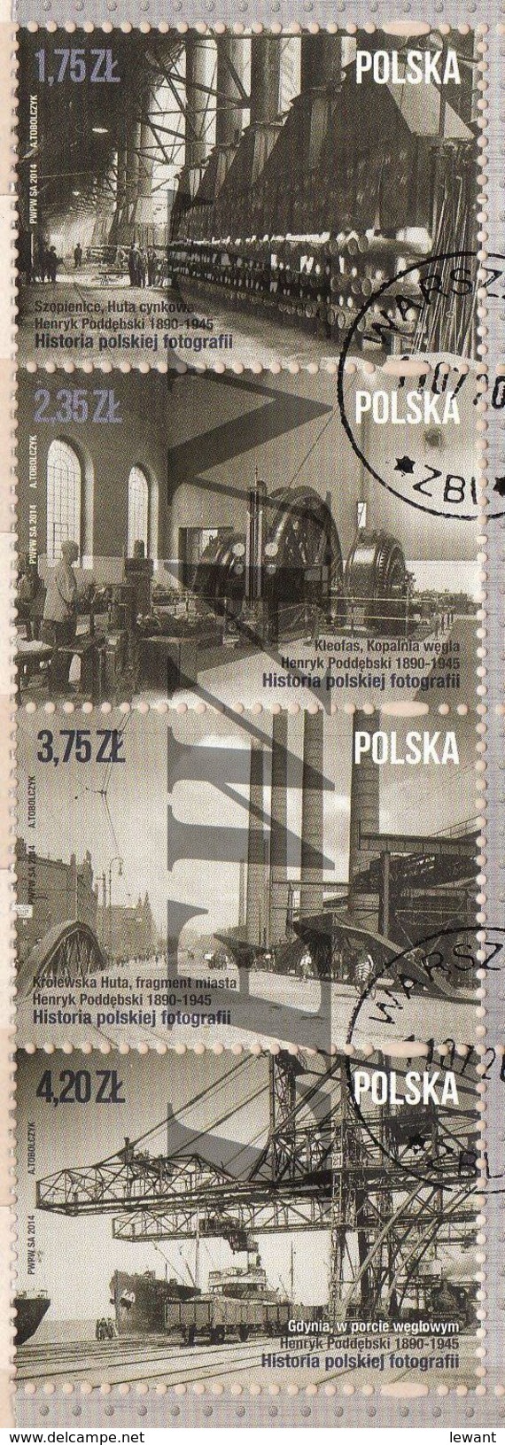 K 2014.07.11. History Of Polish Photography - Zinc Smelter, Coal Mine, Smelter Iron, Coal Port - USED - Usados