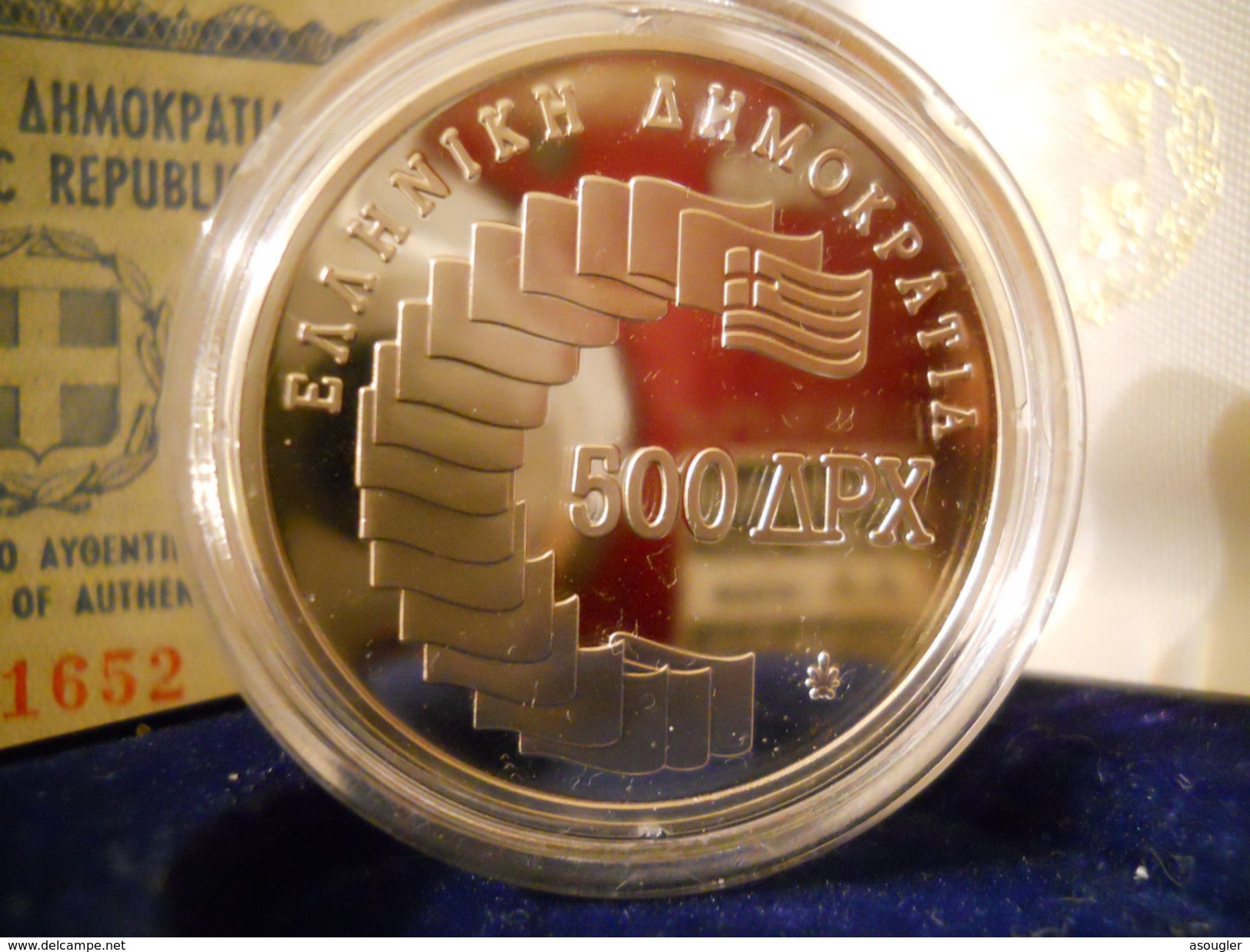 GREECE 500 DRACHMES 1991 SILVER PROOF XI MEDITERRANEAN GAMES ATHENS 1991 - Grecia