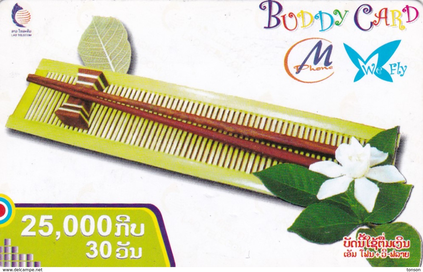 Laos, 3MP-054, 25.000 Kip, Buddy Card 4, 2 Scans. - Laos