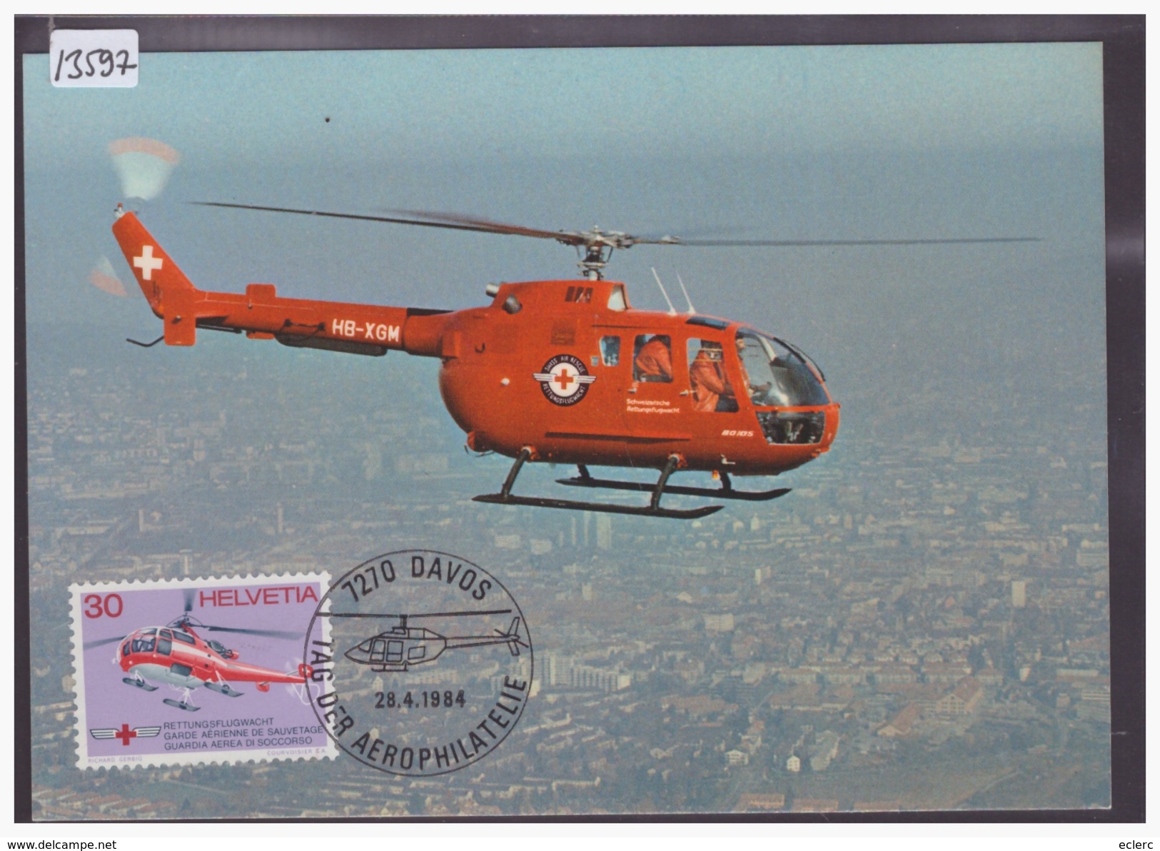 CARTE MAXIMUM - HELICOPTERE DE LA GARDE AERIENNE DE SAUVETAGE - TB - Cartes-Maximum (CM)