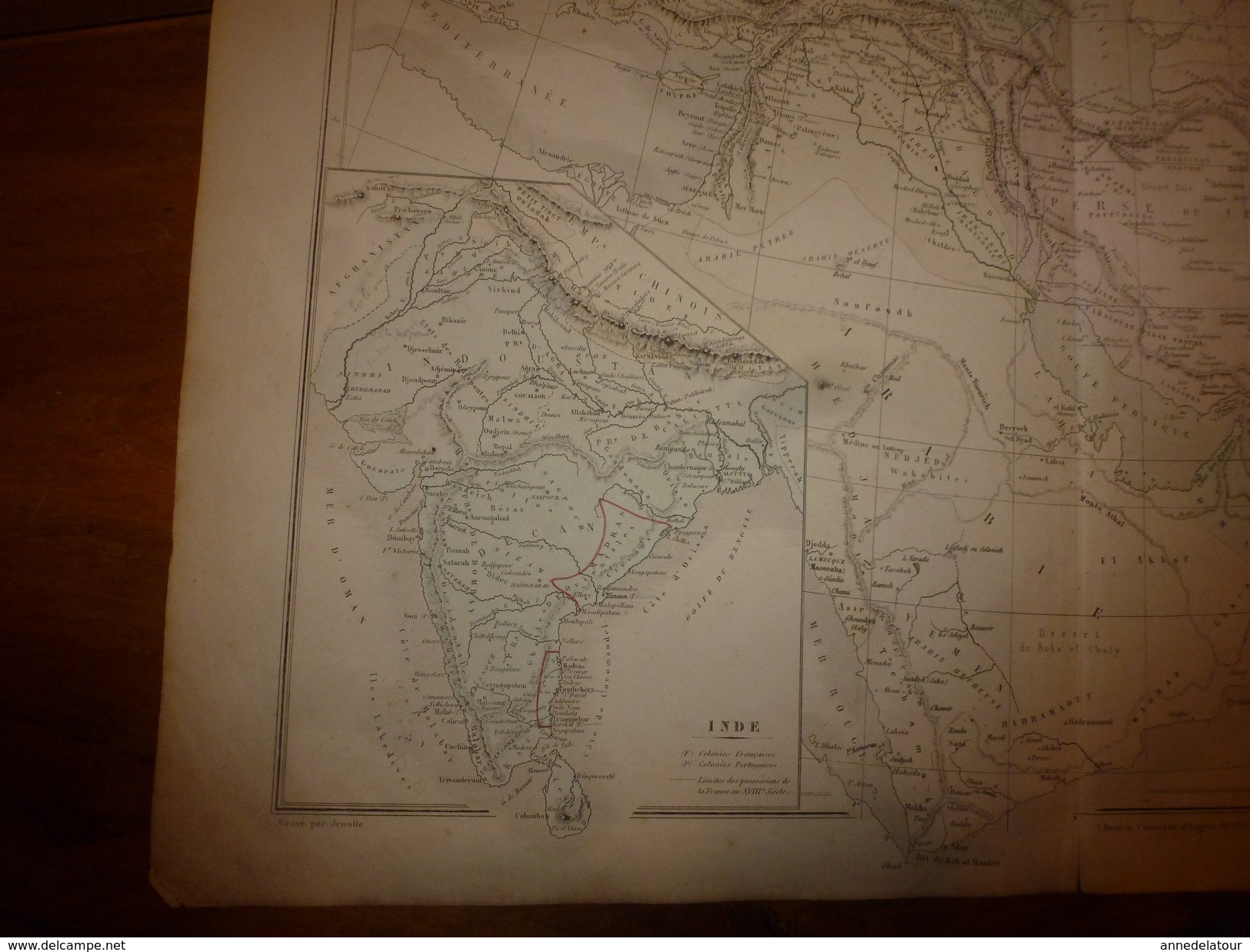 1861 Carte Géographique Physique Et Politique ASIE OCCIDENTALE Comparée Entre Méditerranée Et Indus;par Drioux Et Leroy - Cartes Géographiques